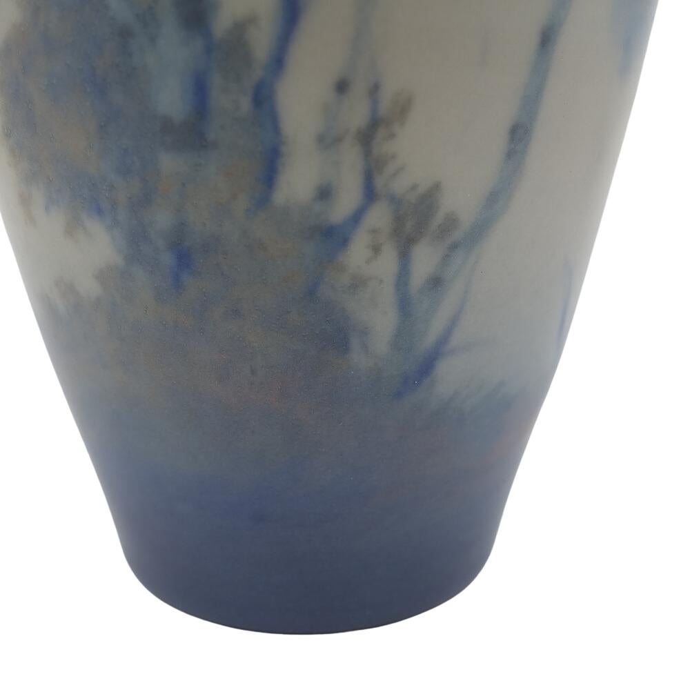 Mid-20th Century Rookwood American Art Pottery Vase Hand Painted Landscape - Ed Hurley MINT For Sale