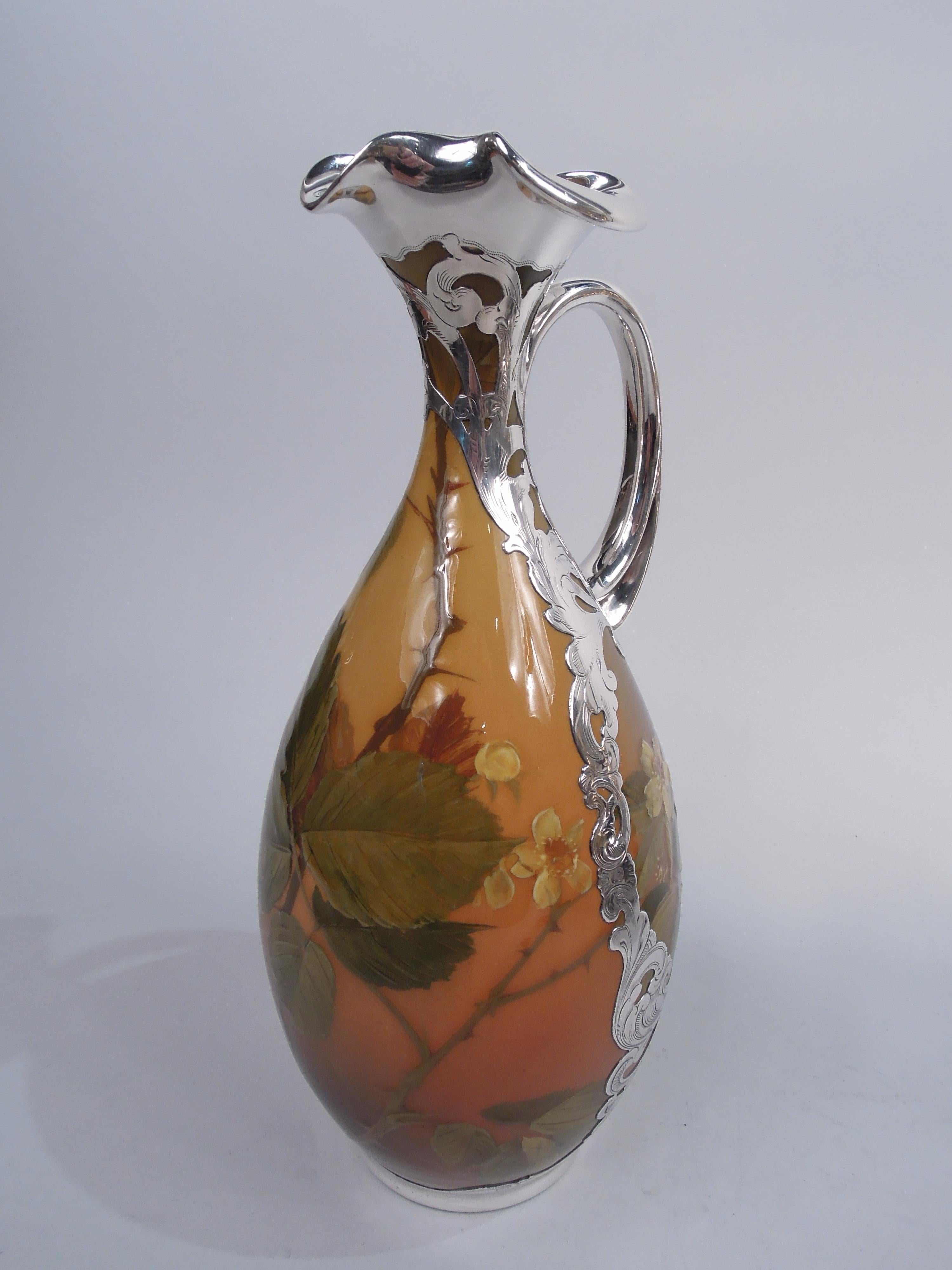 Rookwood Art Nouveau Silver Overlay Ewer by Kataro Shirayamadami For ...