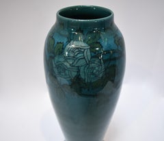 Rookwood Blue Mackintosh Rose Vase