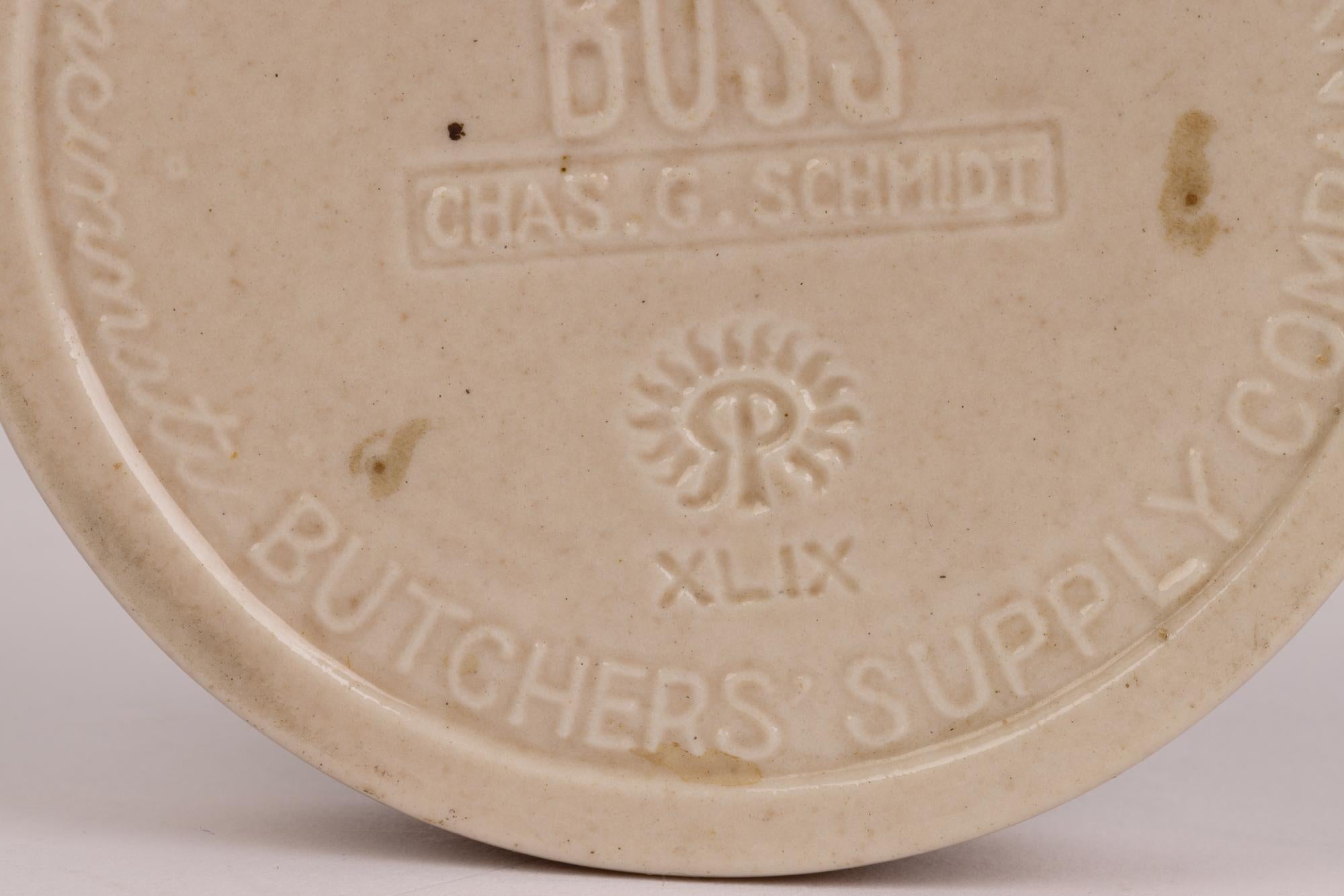 Rookwood Chas G Schmidt Boss Butchers Ceramic Advertising Paperweight 6