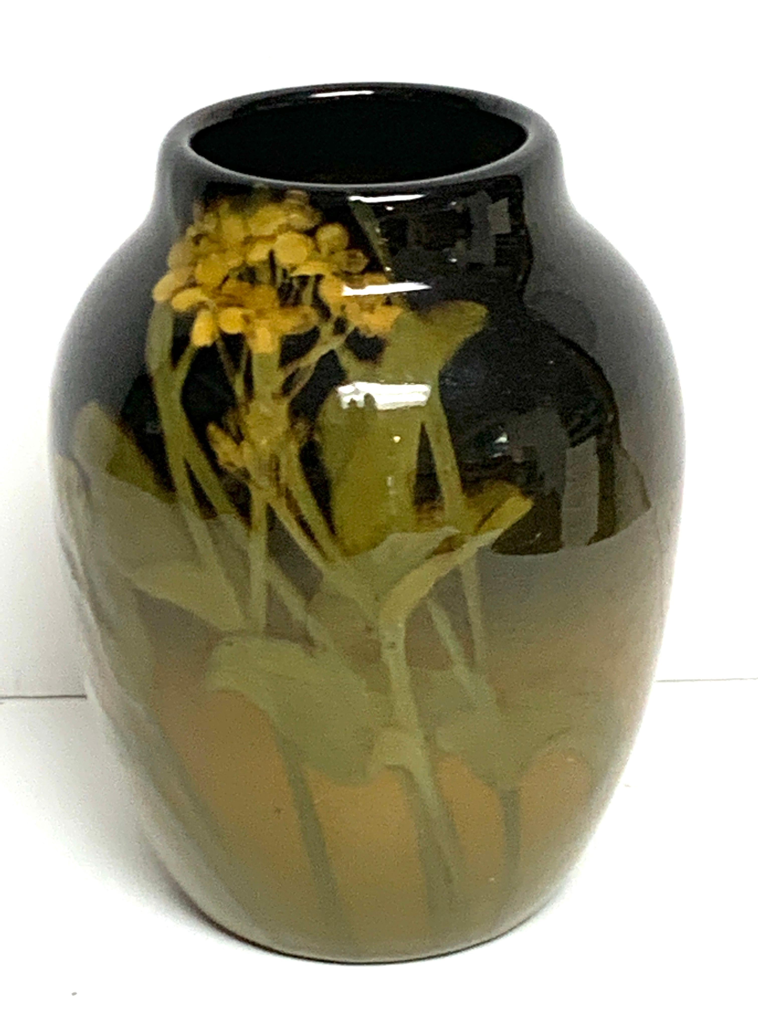 Arts and Crafts Rookwood Iris Glaze Floral Motif Vase, by Grace Young, 1901