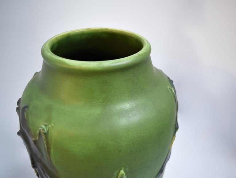 Rookwood Iris Relief Vase, Albert Pons at 1stDibs