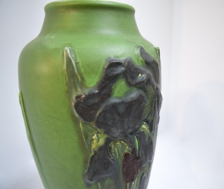 Rookwood Iris Relief Vase, Albert Pons at 1stDibs