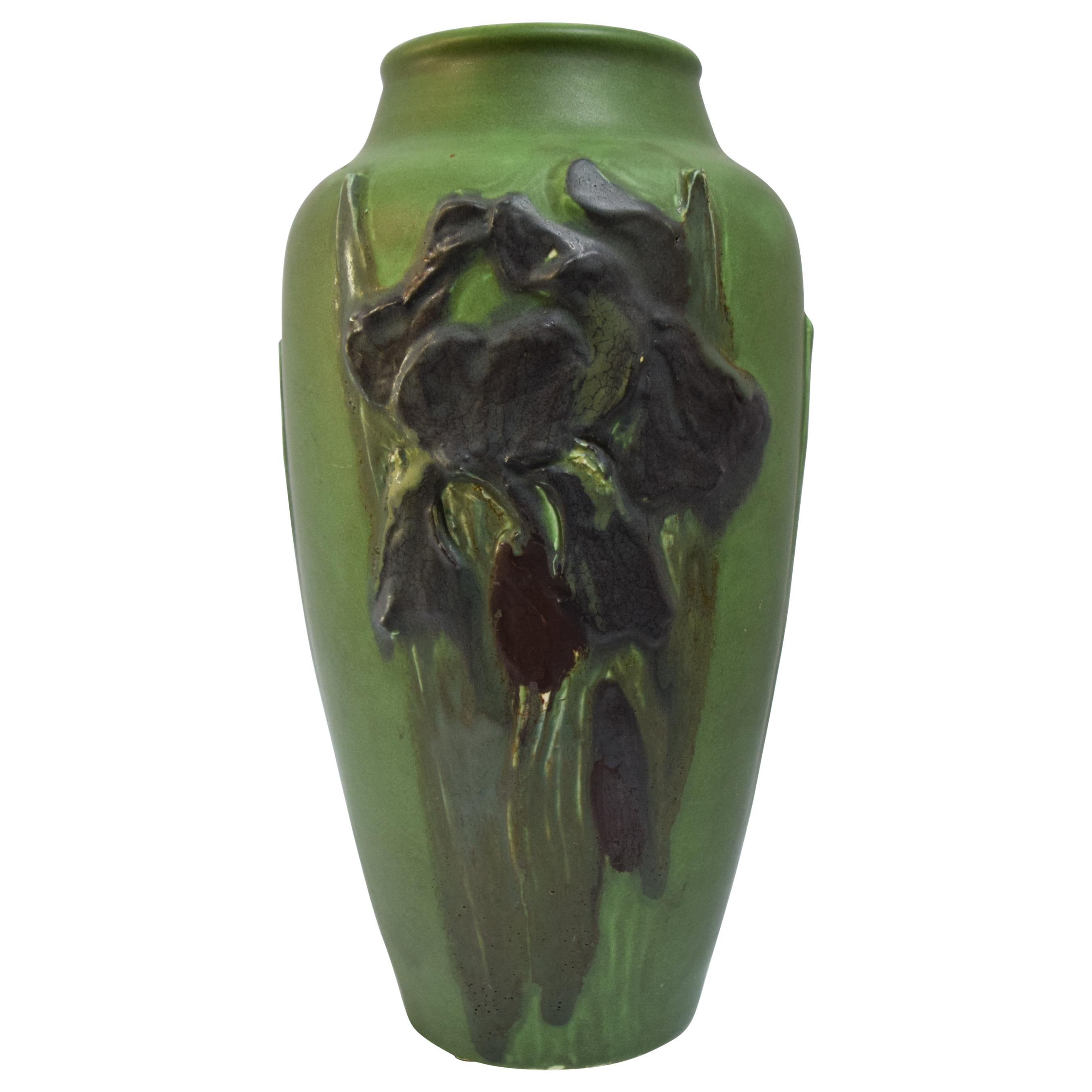Rookwood Iris Relief Vase, Albert Pons