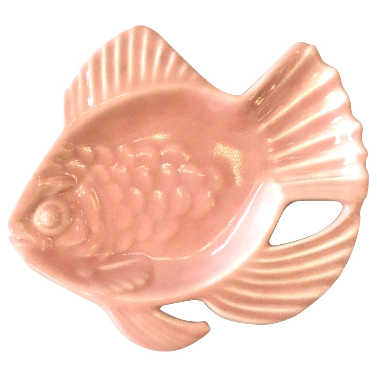 Rookwood Pink Pottery Aloha Fish Candy Dish