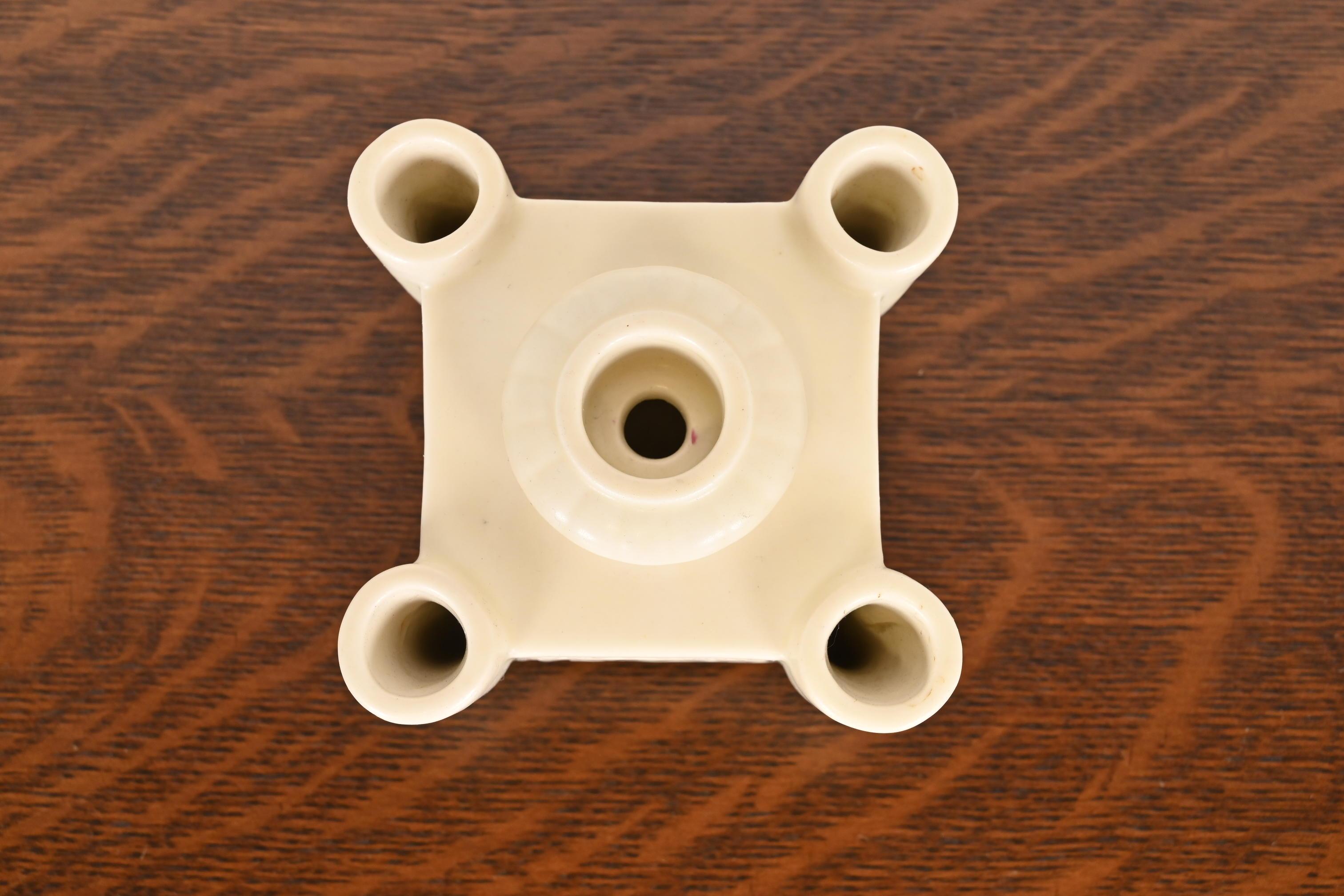 Mid-20th Century Rookwood Pottery Arts & Crafts Glazed Ceramic Candlestick Holder, 1934 For Sale