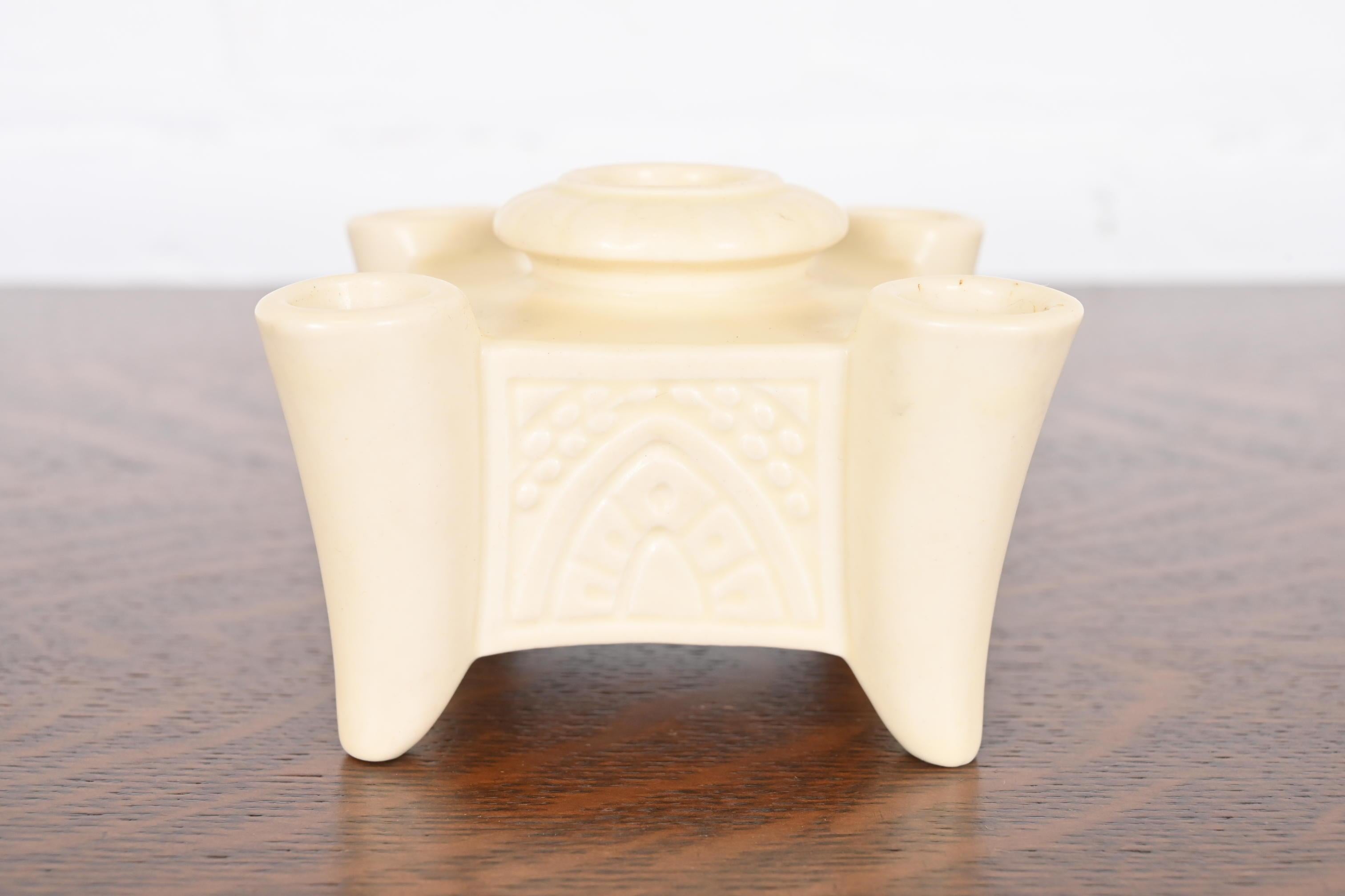 Portacandele in ceramica smaltata Rookwood Pottery Arts & Crafts, coppia in vendita 4