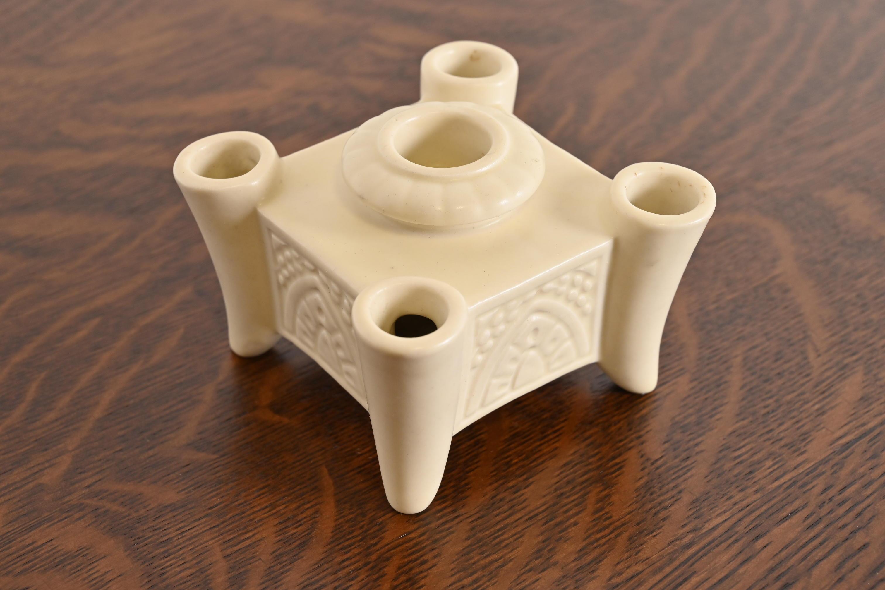 Portacandele in ceramica smaltata Rookwood Pottery Arts & Crafts, coppia in vendita 5