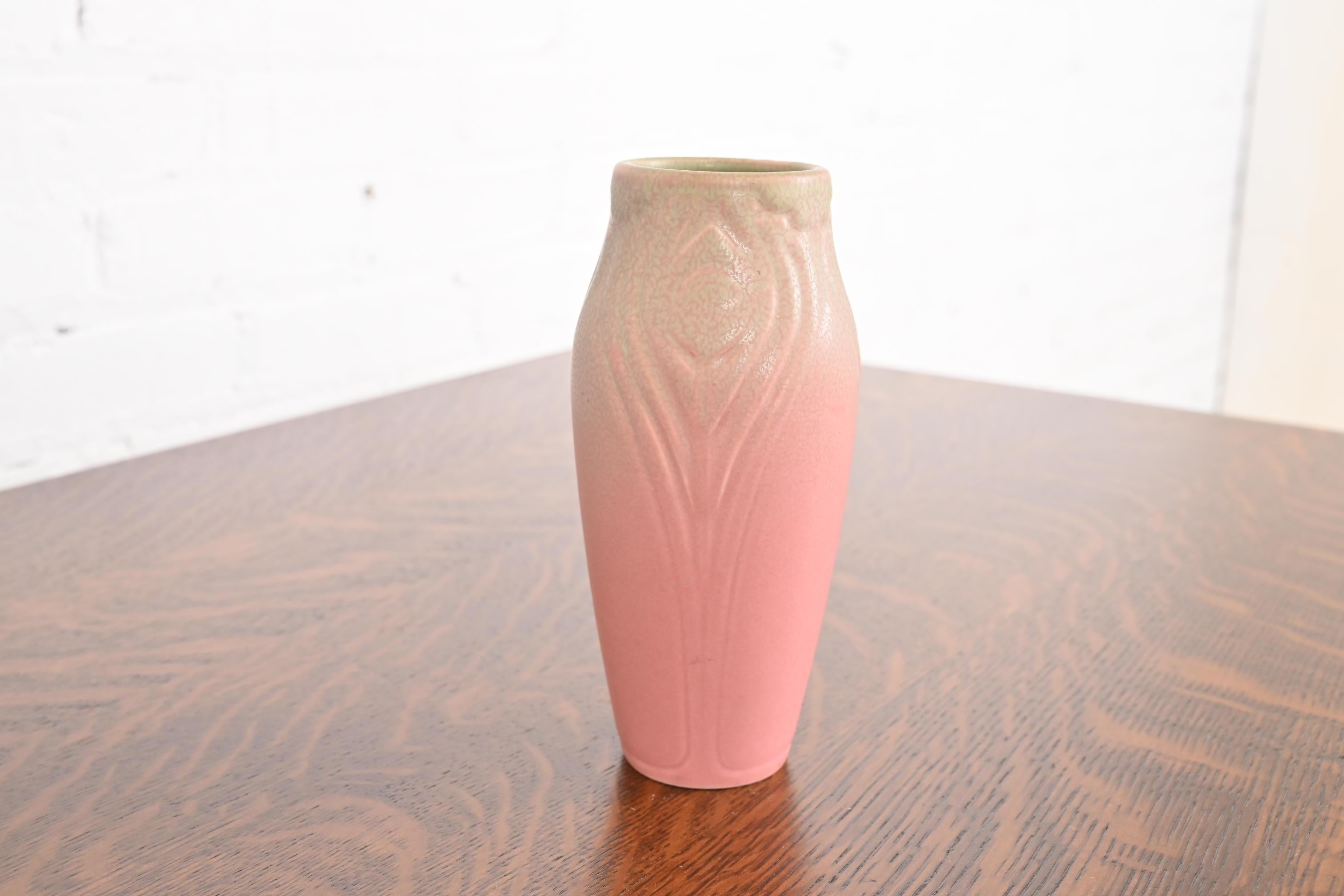 Rookwood Pottery Arts & Crafts Glazed Ceramic Floral Decorated Vase, 1921 In Good Condition In South Bend, IN