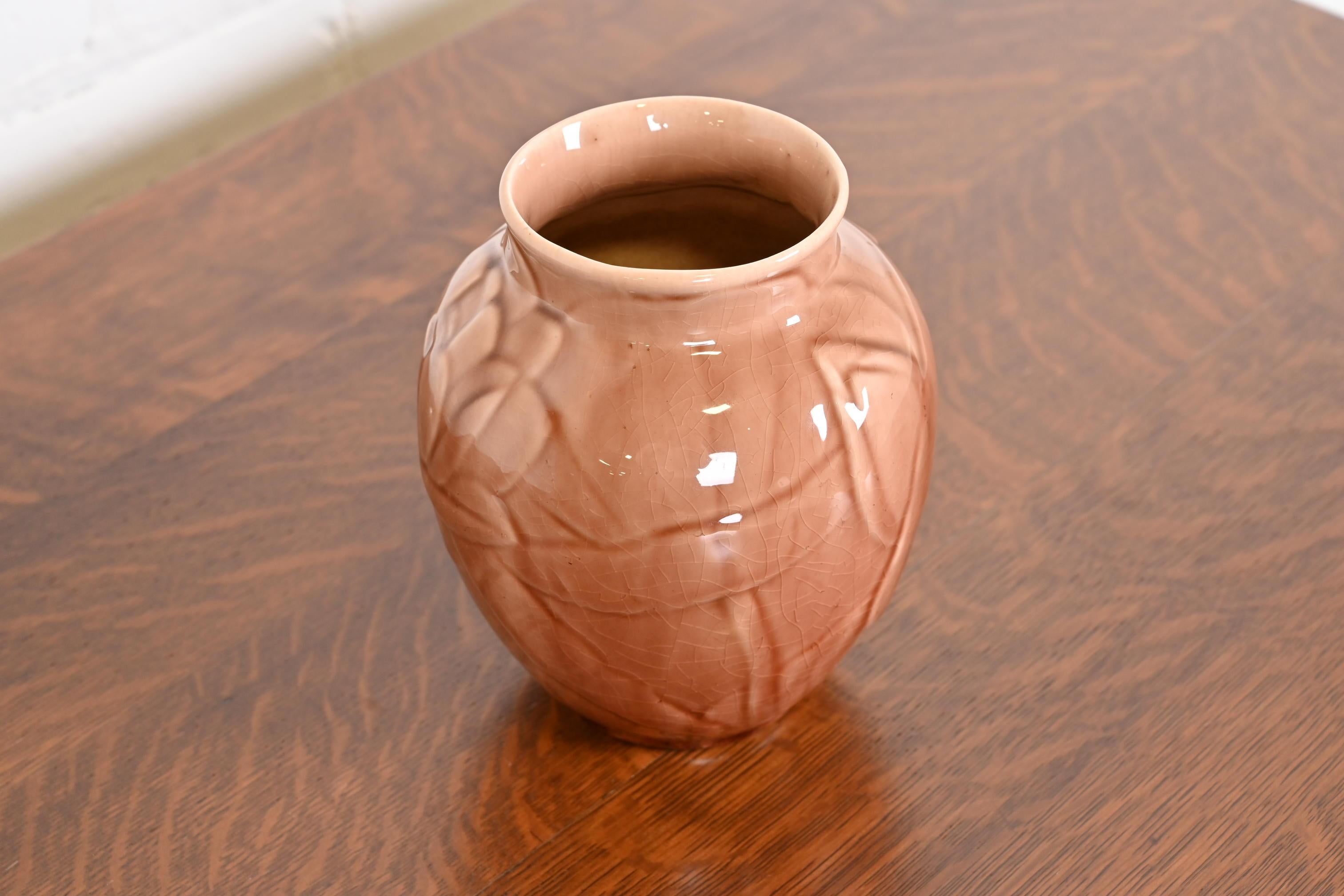 Rookwood Pottery Arts & Crafts Glazed Ceramic Lily Decorated Vase, 1950 1