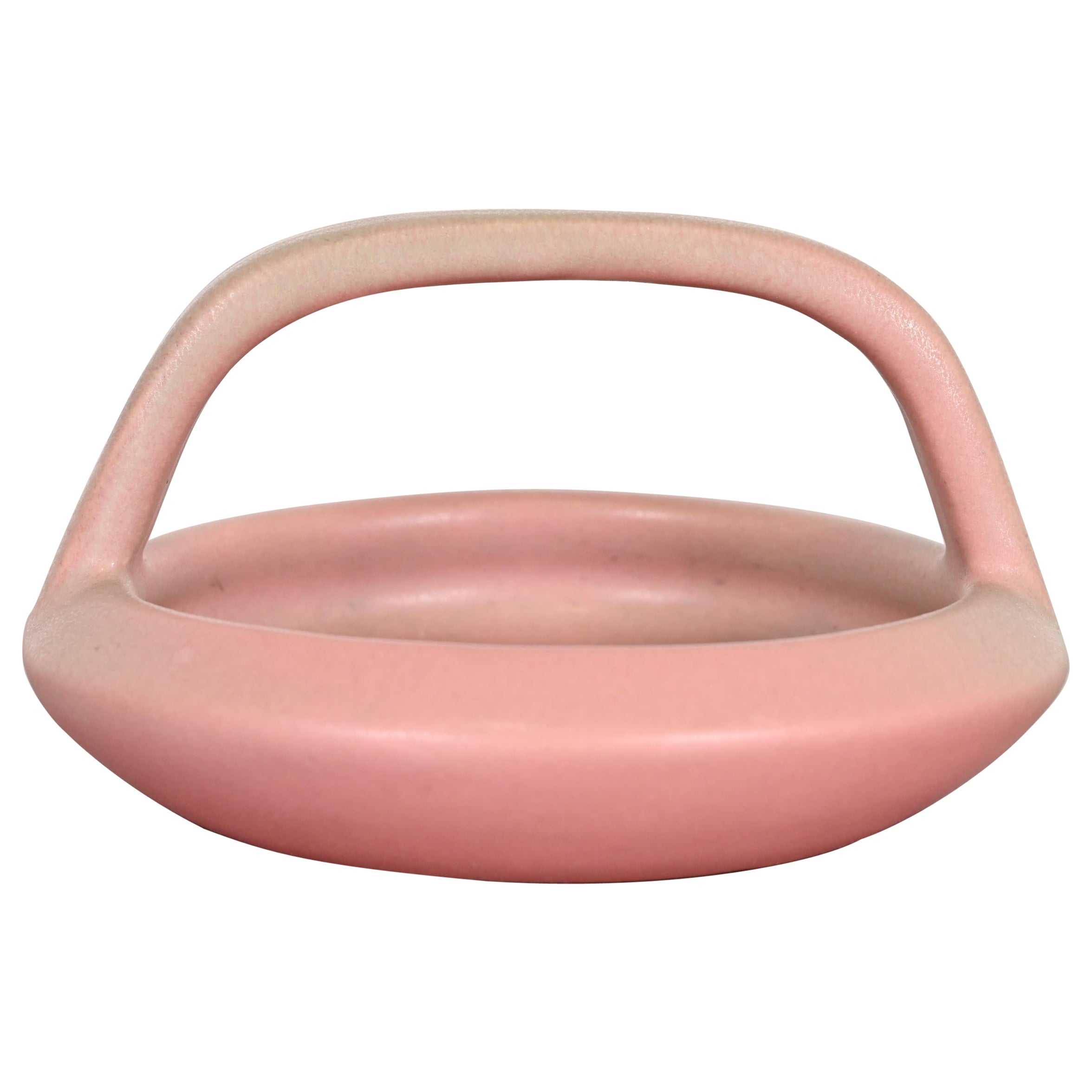 Rookwood Pottery Arts & Craft Glasierte Keramik Schale oder Aschenbecher mit rosa Griff, 1919 im Angebot