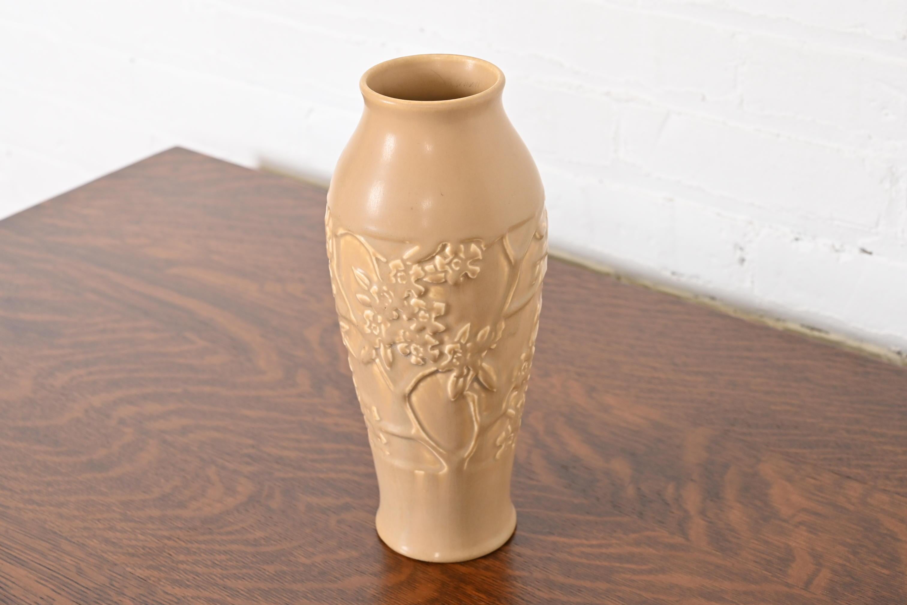 Arts and Crafts Rookwood Pottery Arts & Crafts Large Glazed Ceramic Dogwood Decorated Vase, 1922 For Sale