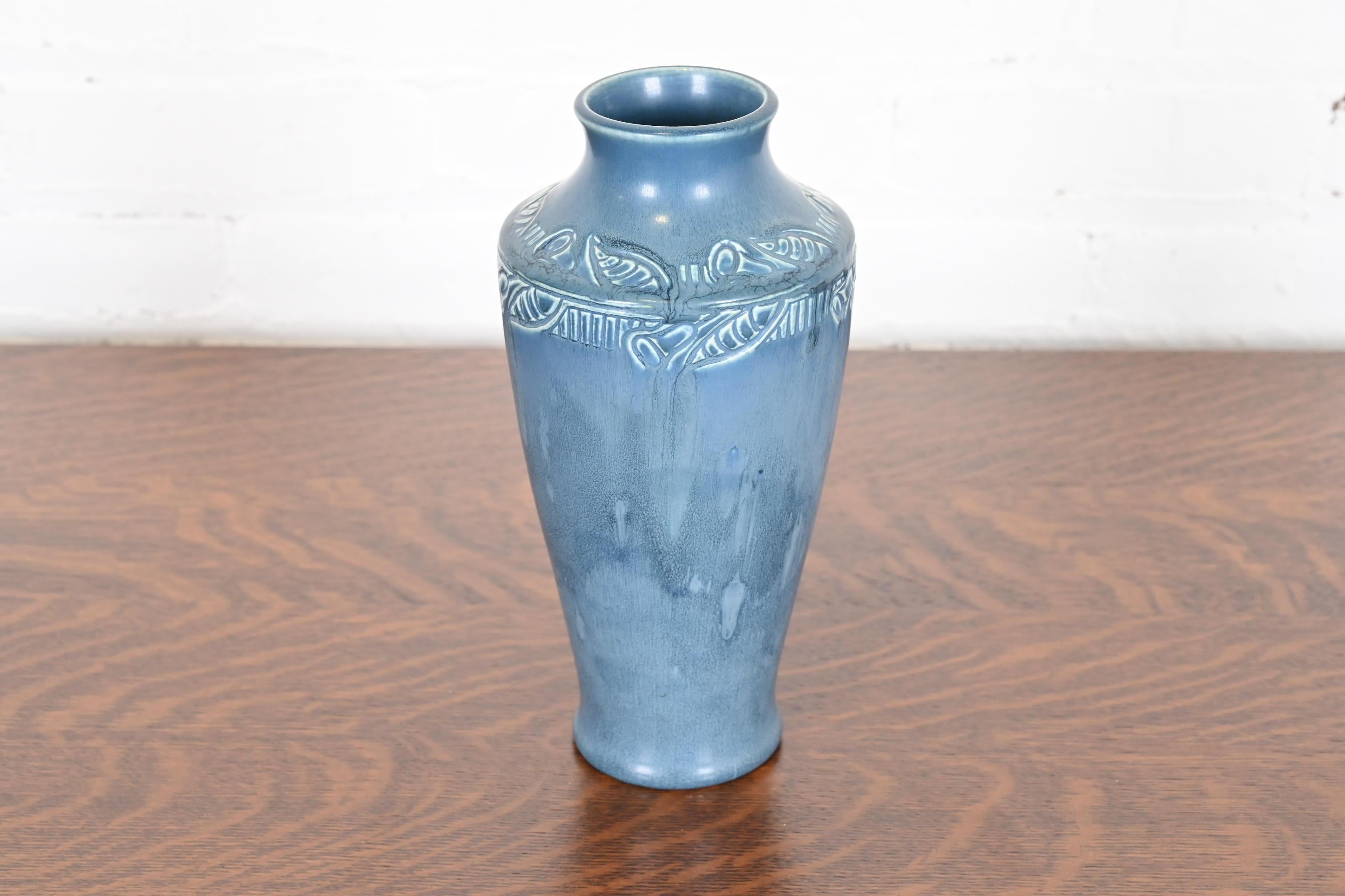 Arts and Crafts Rookwood Pottery Arts & Crafts Large Glazed Ceramic Floral Decorated Vase, 1919 For Sale