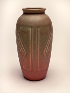 Rookwood Pottery Arts & Crafts Vase with Geometric Diamond Pattern Matte Glaze