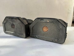 Rookwood pottery bookends birds Matt satin blue/charcoal , with Roman number