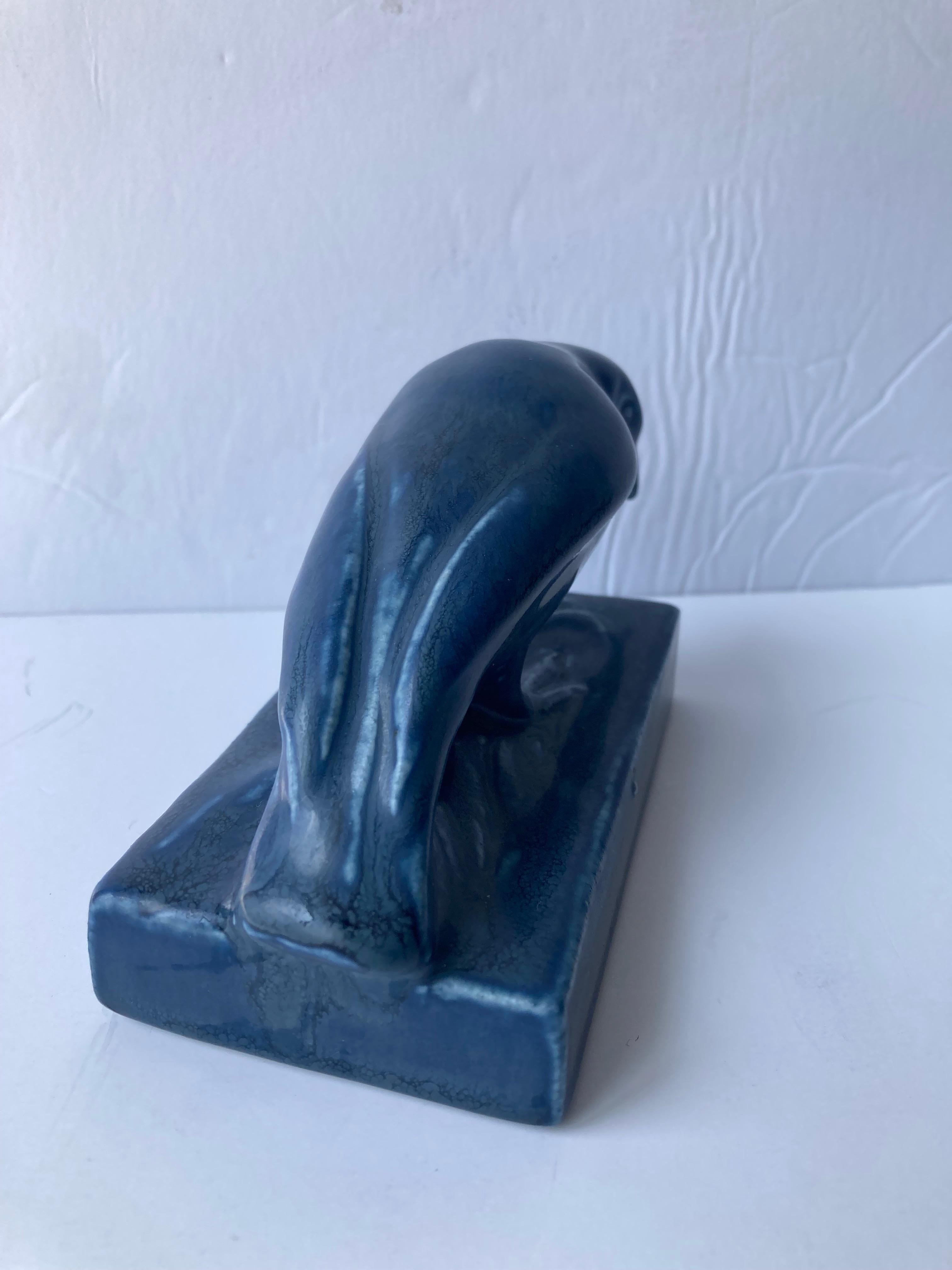 Molded Rookwood Pottery / Ceramic Paperweight, Sculpture, Rook Bird # 1623