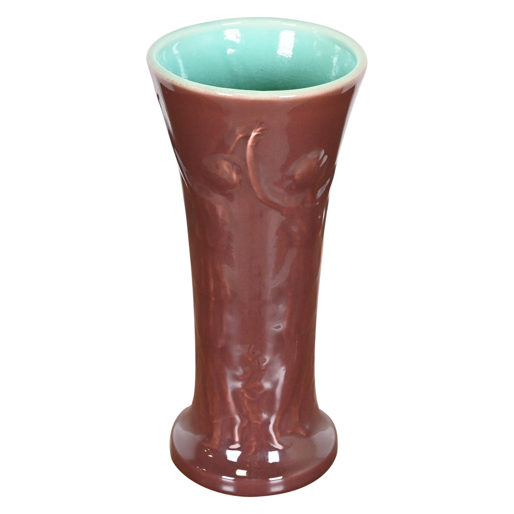 Vaso in ceramica Rookwood Pottery Louise Abel Arts & Crafts con donne danzanti, 1921