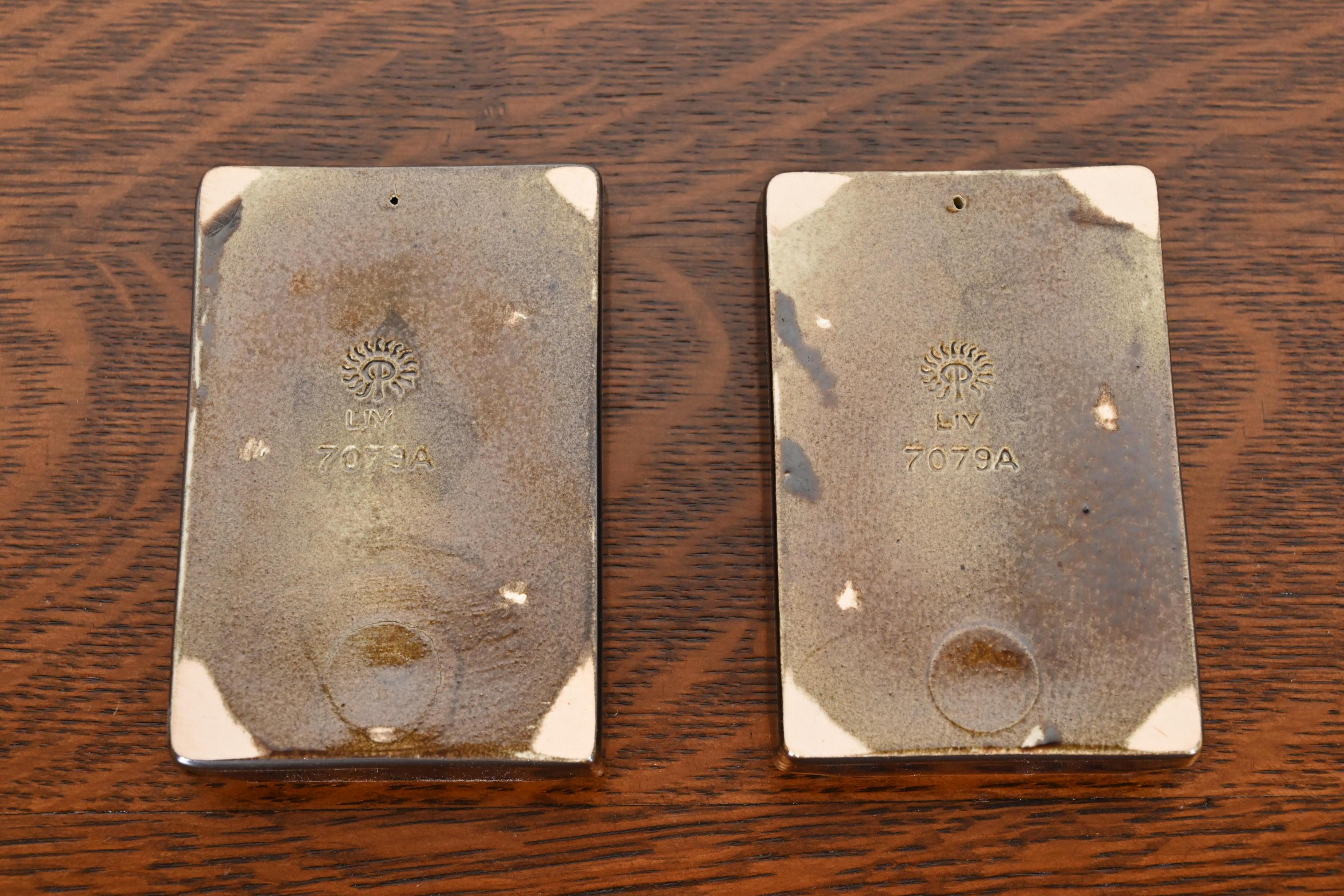 Rookwood Pottery Mid-Century Glazed Ceramic Ashtrays, Pair For Sale 2