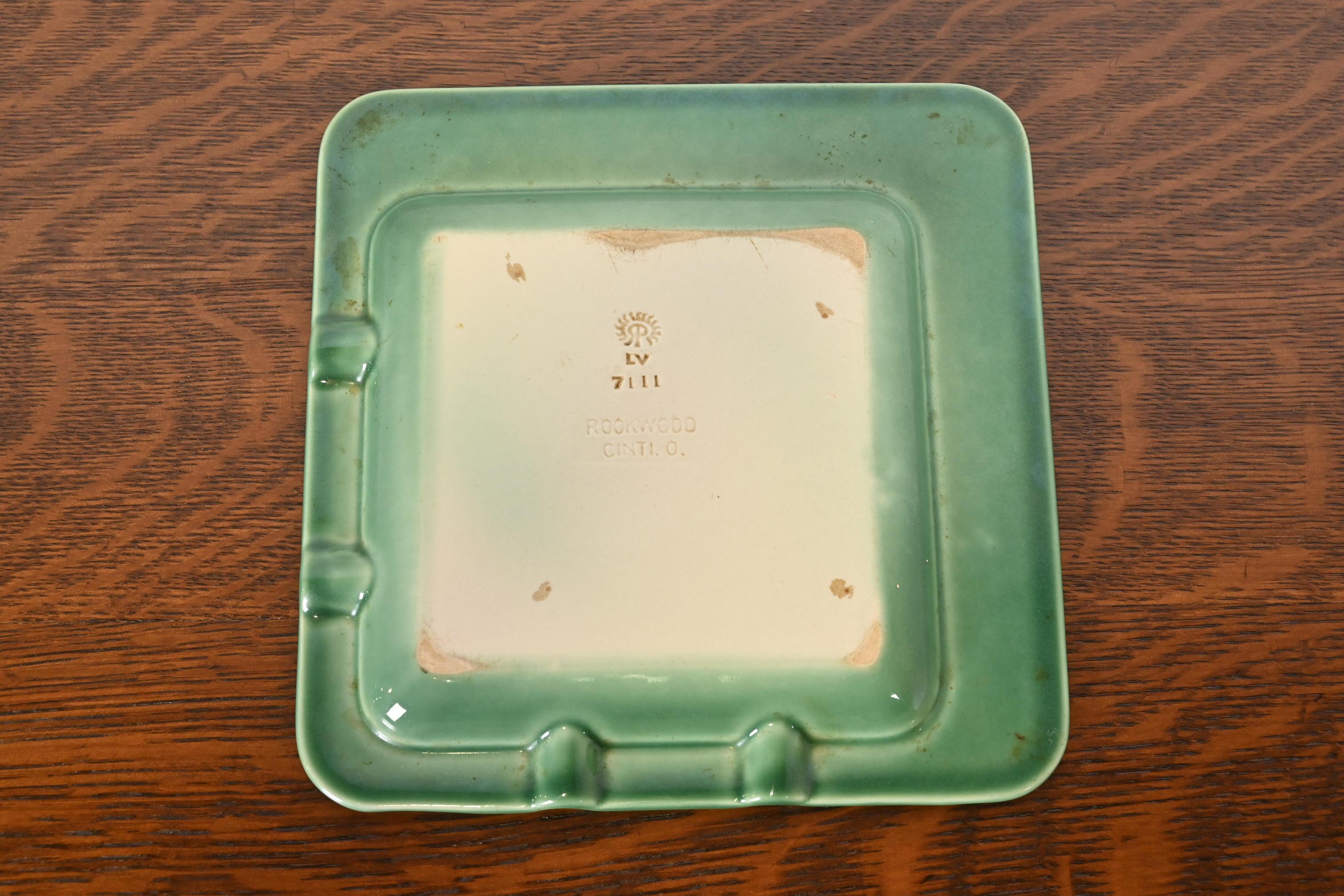 Rookwood Pottery Mid-Century Large Glazed Ceramic Ash Tray, 1955 For Sale 5