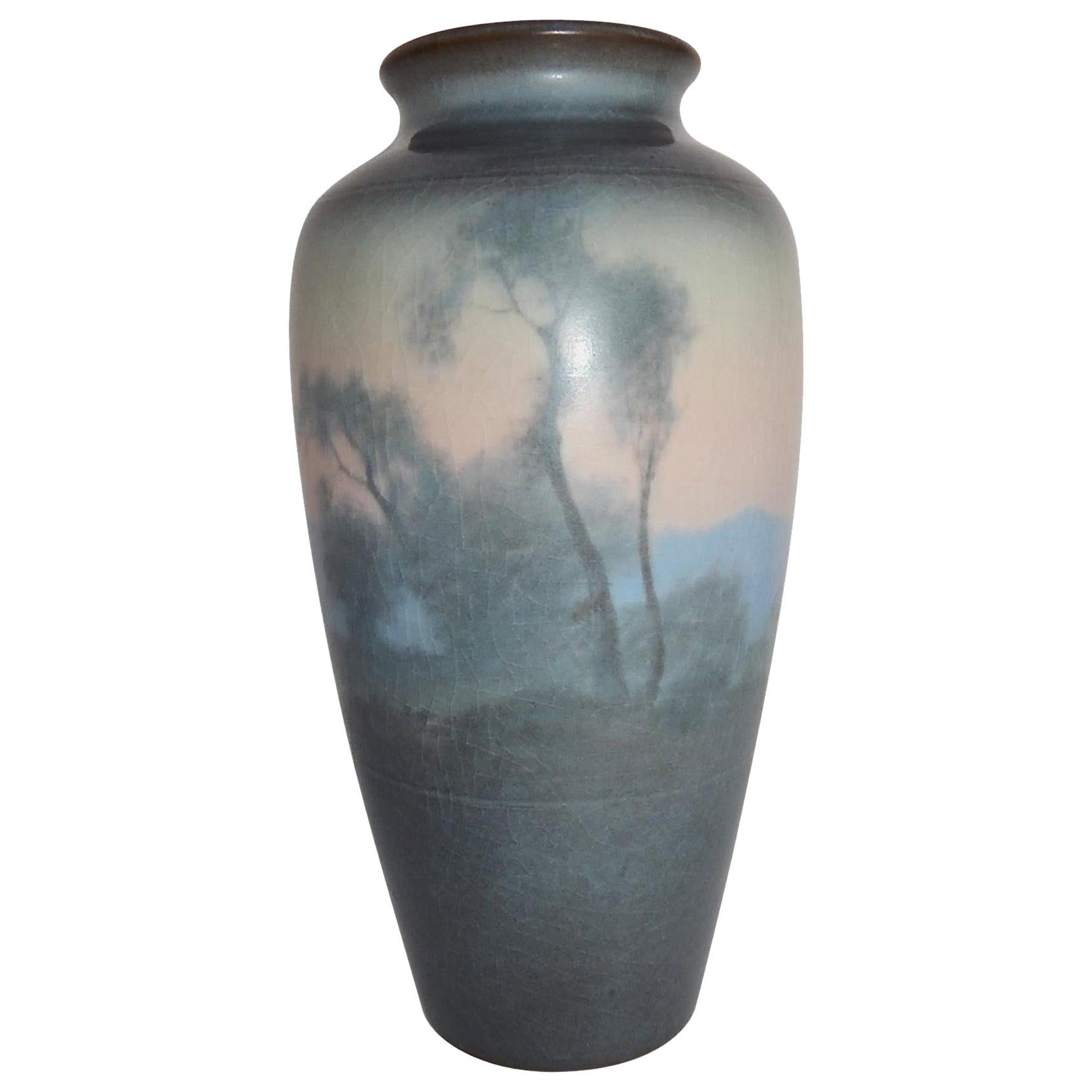 Rookwood Pottery Scenic Vellum Vase, 1919, Fred Rothenbusch