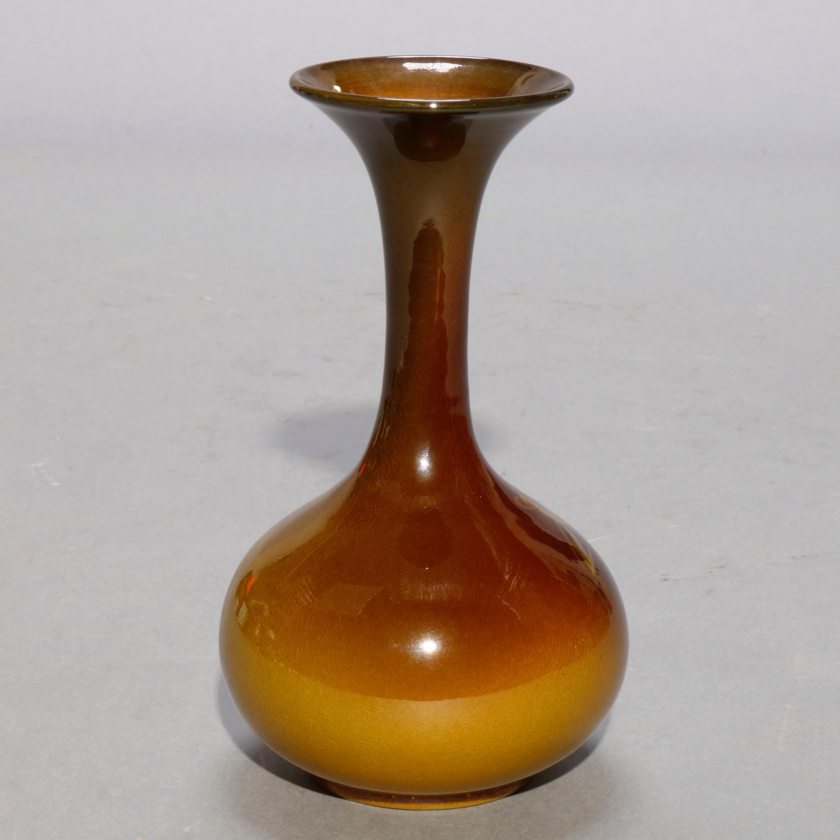 Glazed Rookwood Standard Glaze Pottery Vase Signed A.D. Sehoun, circa 1900