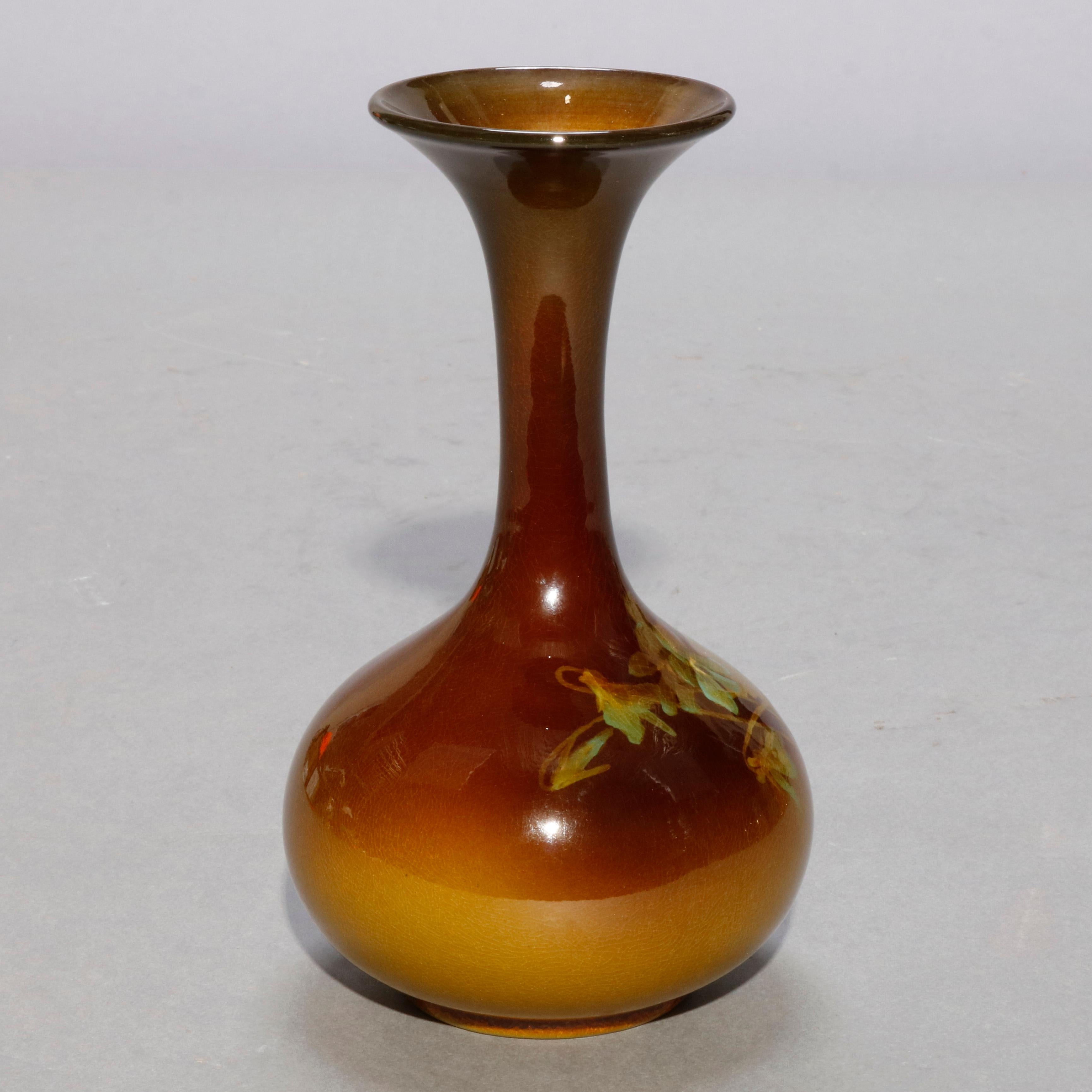 Rookwood Standard Glaze Pottery Vase Signed A.D. Sehoun, circa 1900 In Good Condition In Big Flats, NY