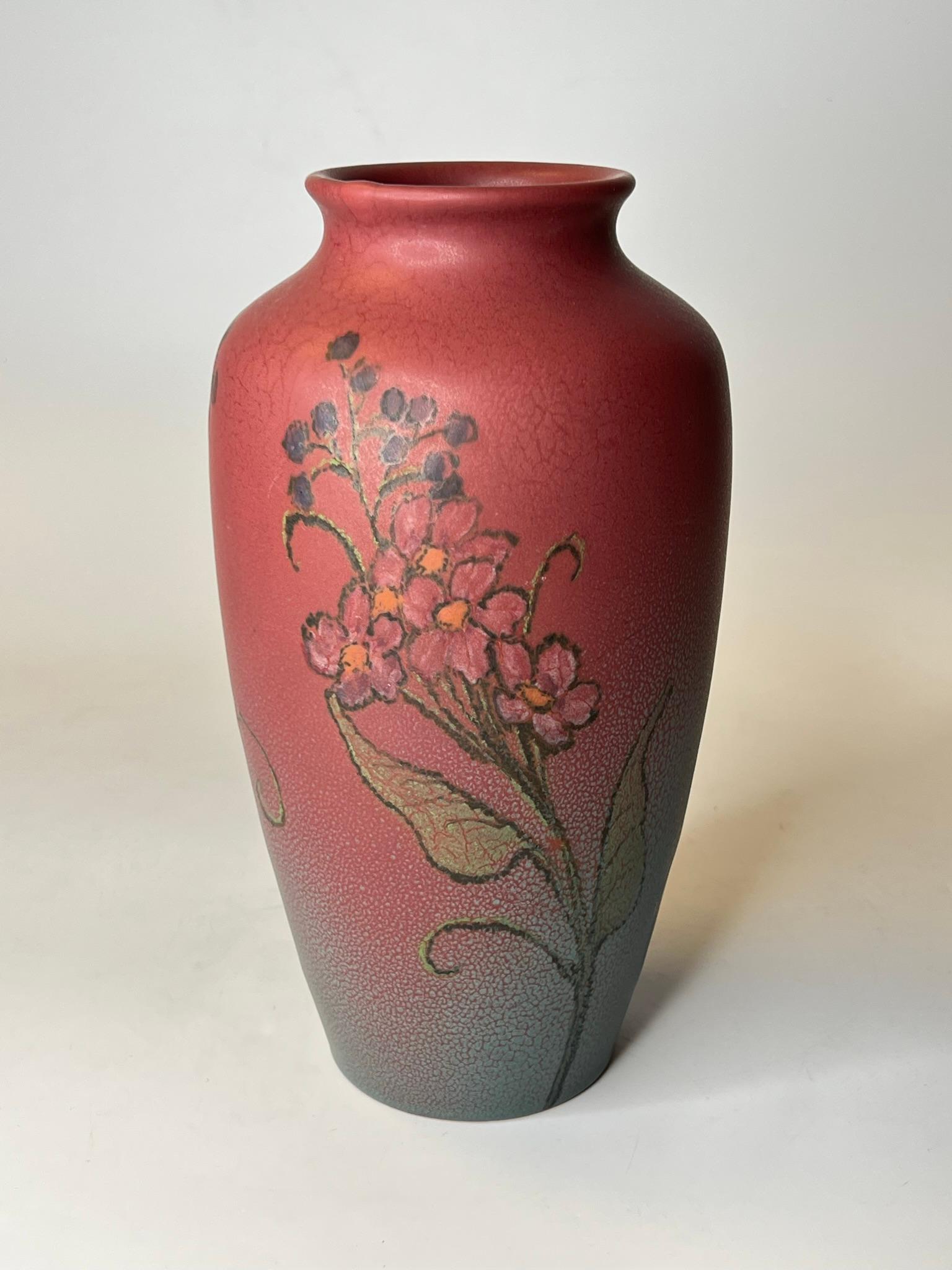 Rookwood Vase with Delphinium Spray Flowers Dated 1922 In Good Condition For Sale In New York, NY