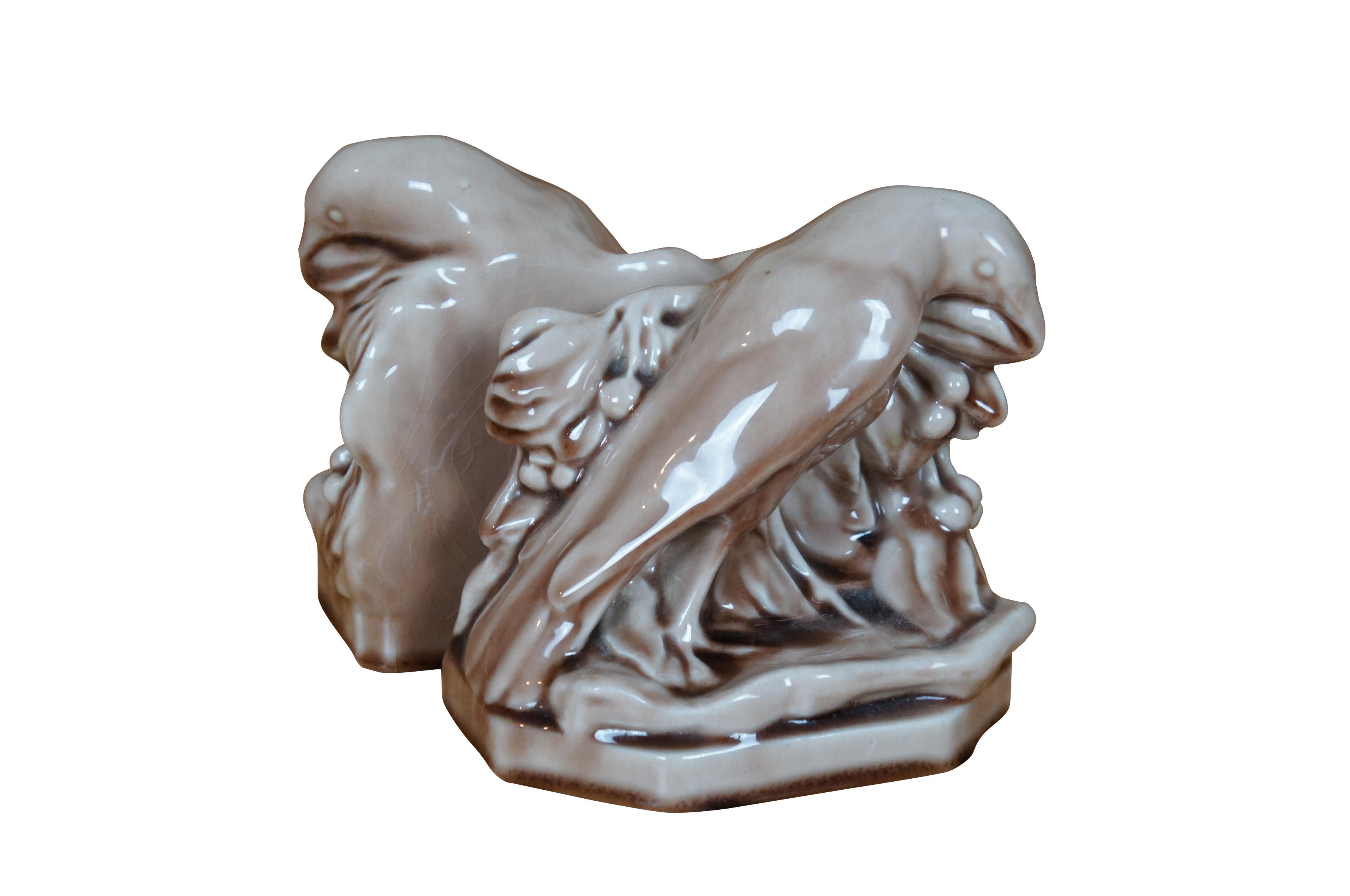 Mid-Century Modern Rookwood William McDonald 1948 XLVIII Rook Bird Raven Library Bookends 5