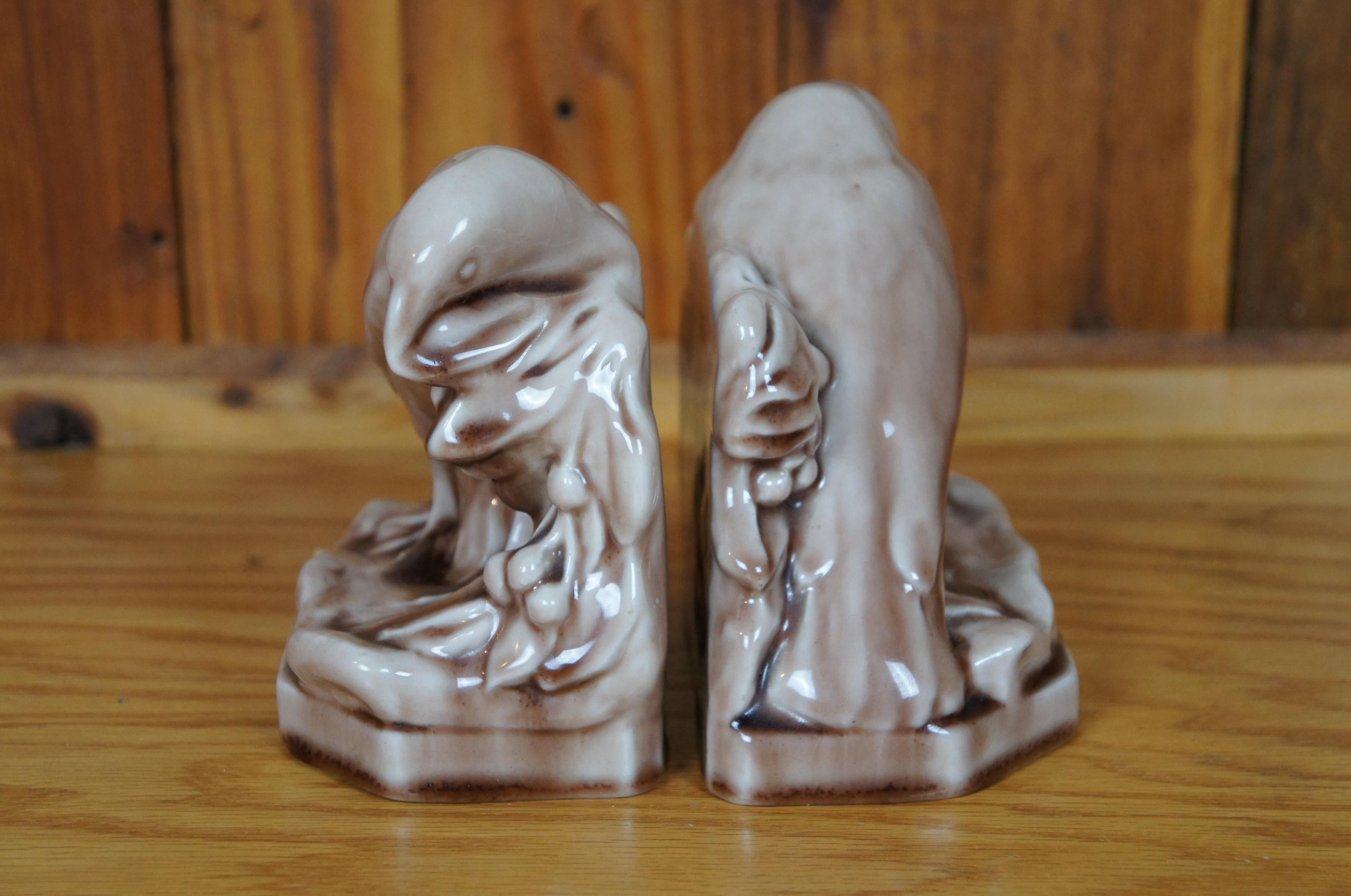 American Rookwood William McDonald 1948 XLVIII Rook Bird Raven Library Bookends 5
