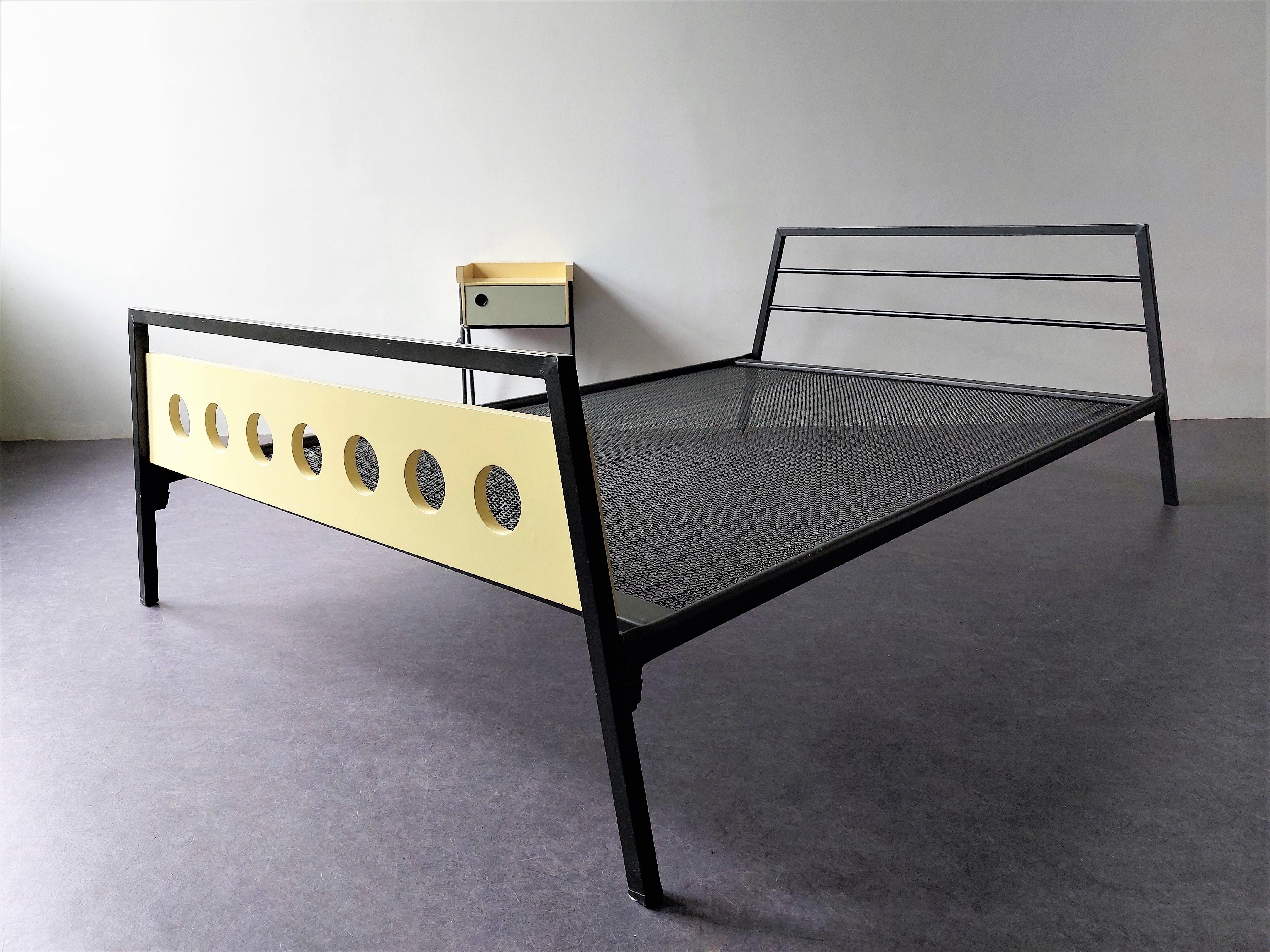Mid-20th Century Room '56 Wood and Metal Bed by Rob Parry and Emile Truijen for Dico, 1950's For Sale