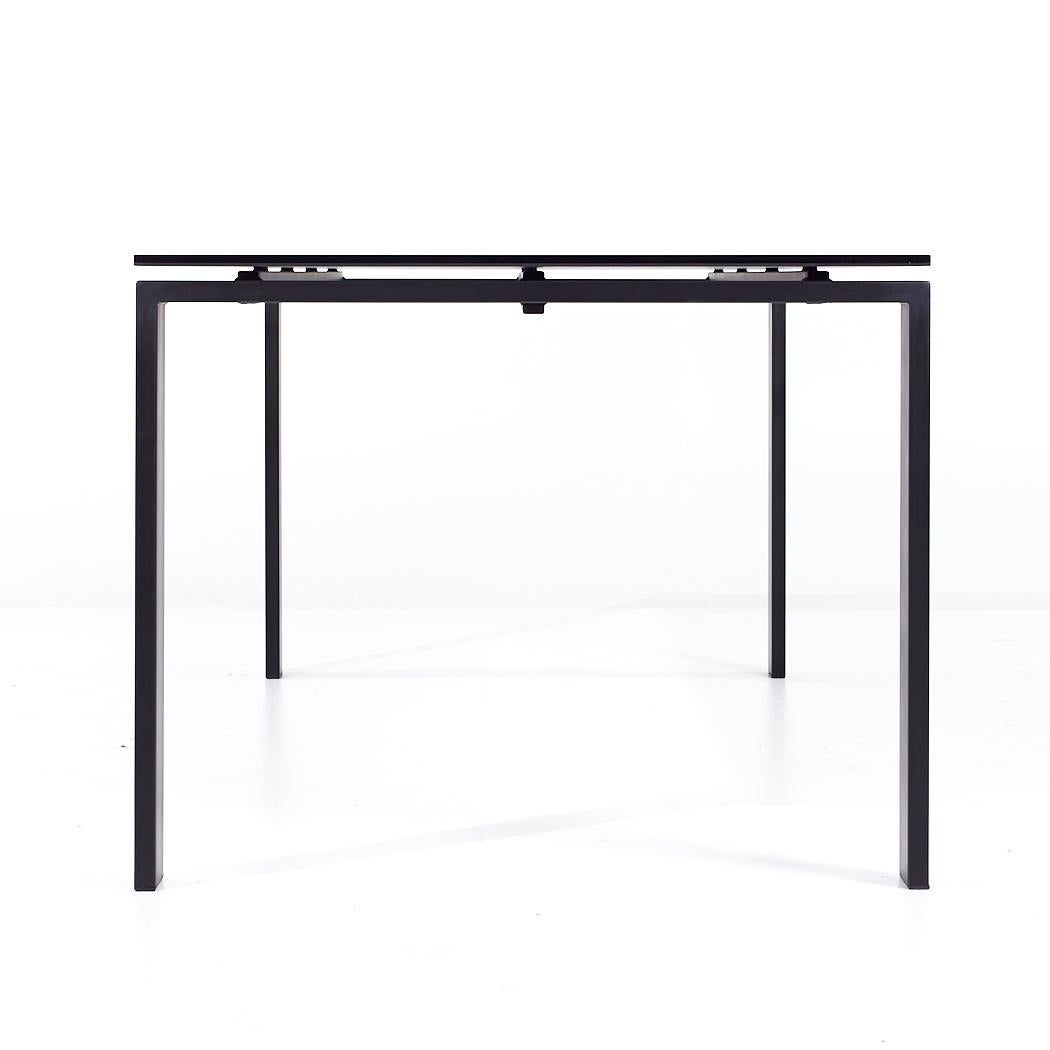 Room & Board Contemporary Black Glass and Metal Dining Table In Good Condition For Sale In Countryside, IL