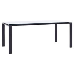 Used Room & Board Contemporary Black Glass and Metal Dining Table