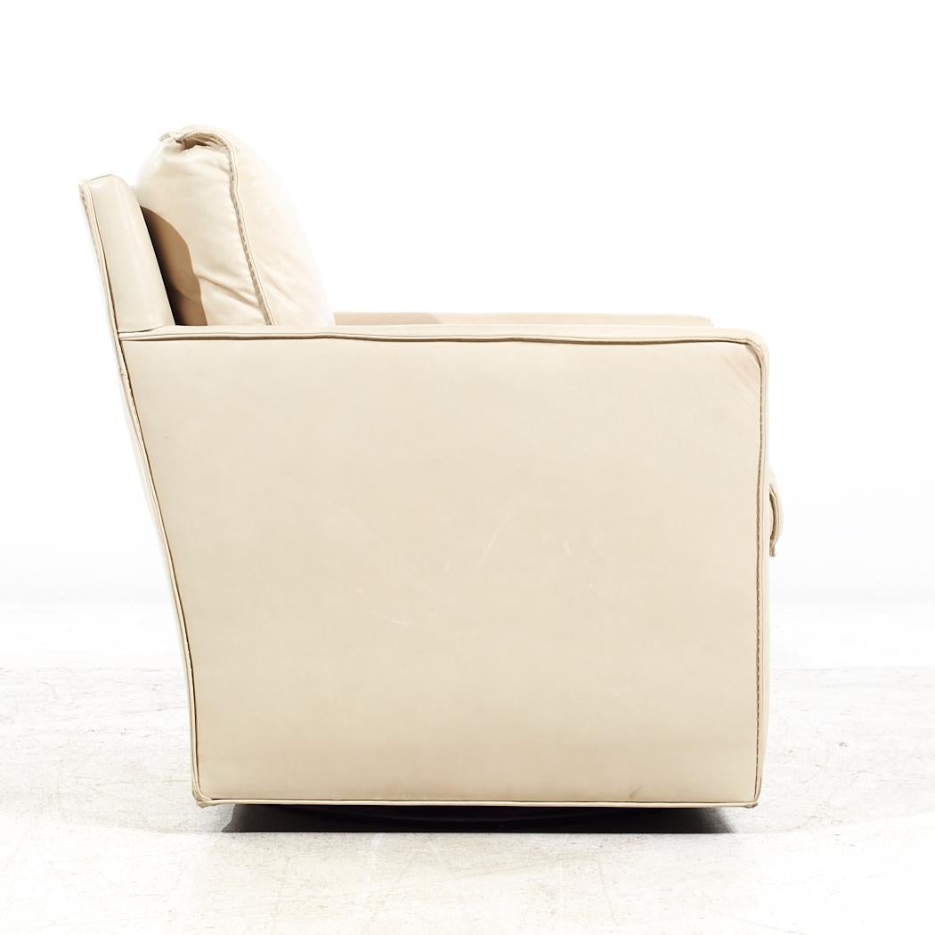 American Room & Board Leather Swivel Lounge Chair