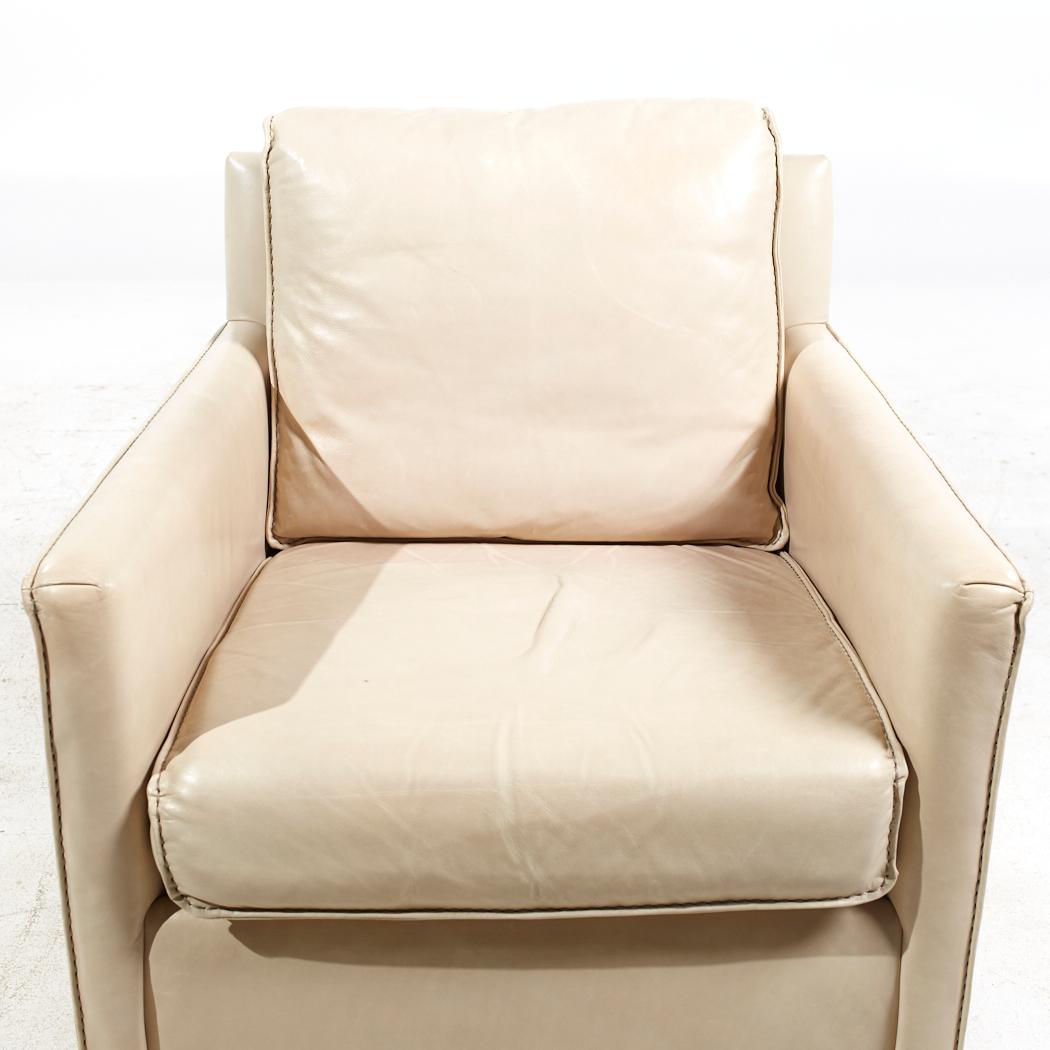 Contemporary Room & Board Leather Swivel Lounge Chair