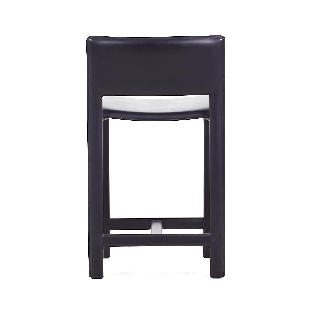 Room & Board Madrid Contemporary Leather Wrapped Bar Stools - Pair For Sale 3