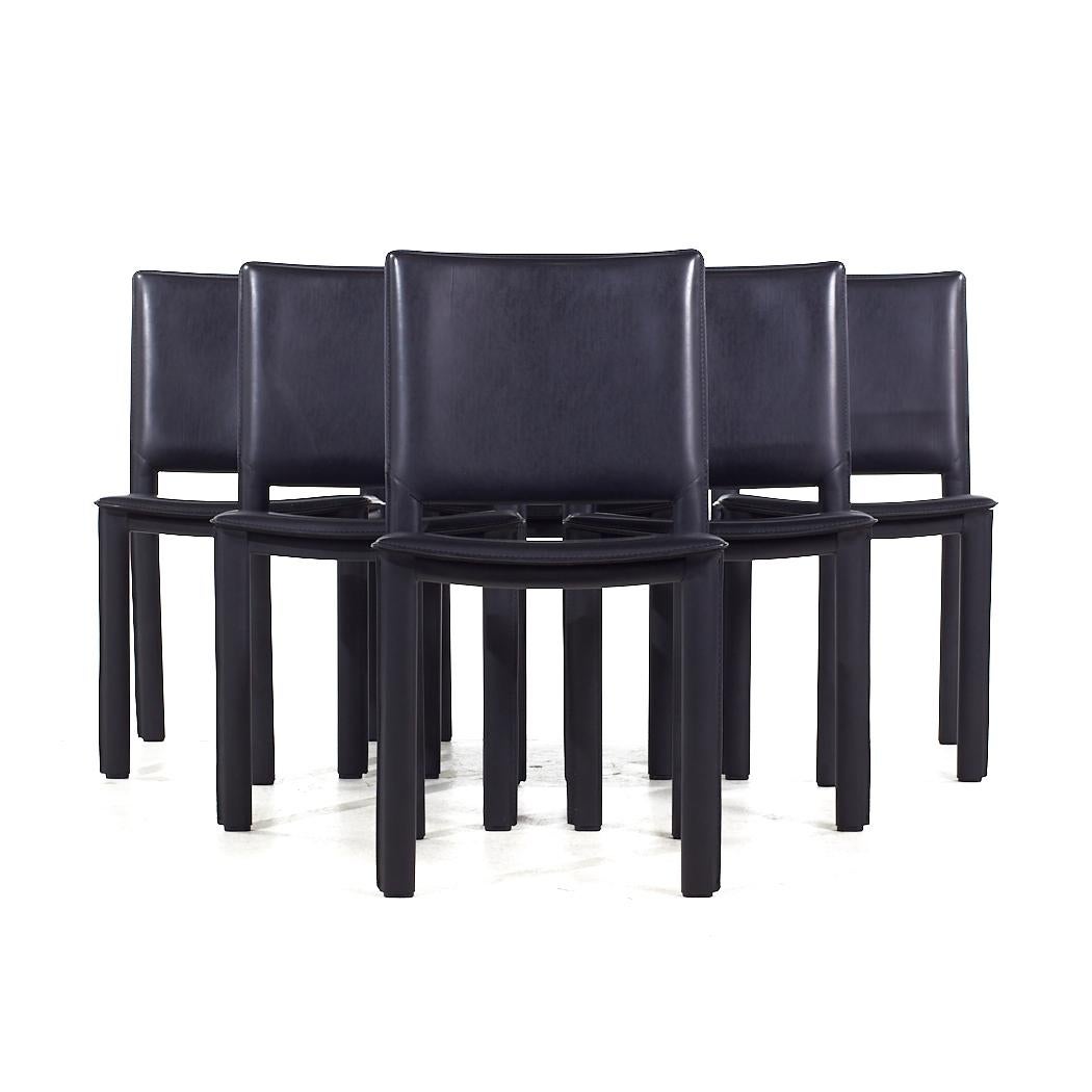 Room and Board Madrid Contemporary Leather Wrapped Dining Chairs - Set ...