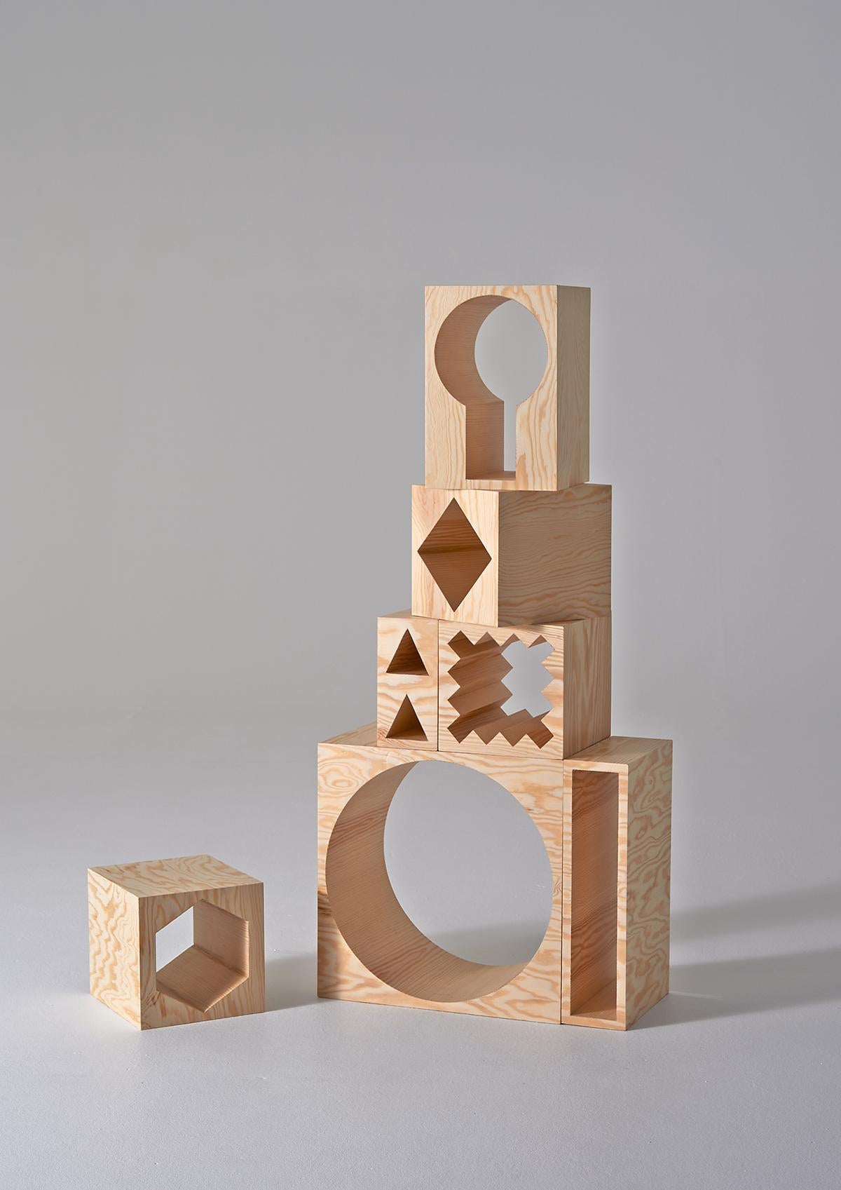 Room Collection Shelf, Pine Wood Storage Blocks by Erik Olovsson & Kyuhyung Cho For Sale 2