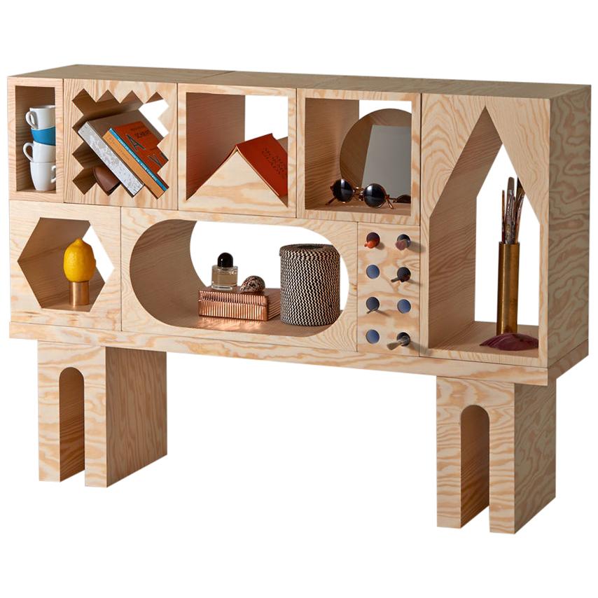 Room Collection Shelf, Pine Wood Storage Blocks by Erik Olovsson & Kyuhyung Cho