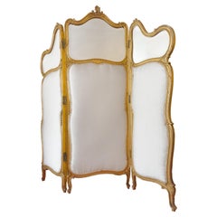 Room Divider Louis XV Style Gilded Wood, 20th Century, Three-Panel Screen