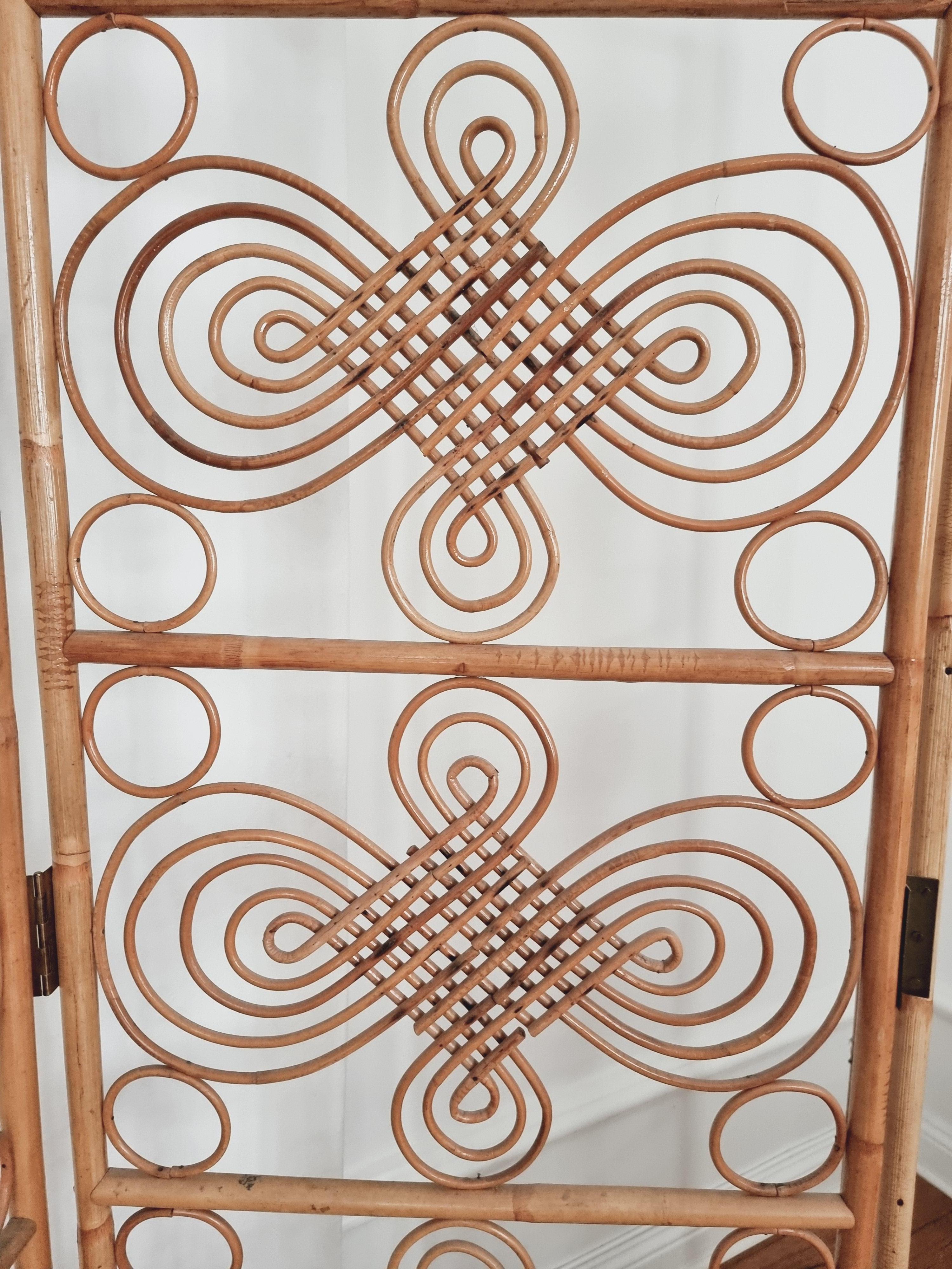 Room divider / Screen, rattan, Scandinavian Modern, Swedish mid-1900s In Good Condition For Sale In Stockholm, SE