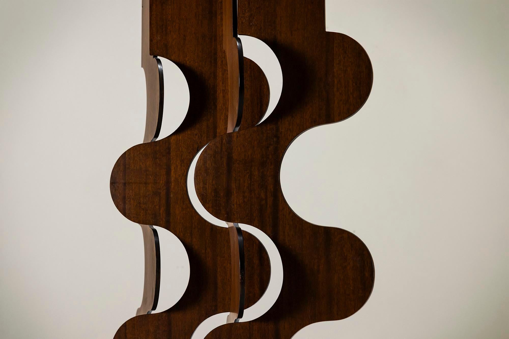 Room Divider Veneered in Teak, Italy 1970s 9