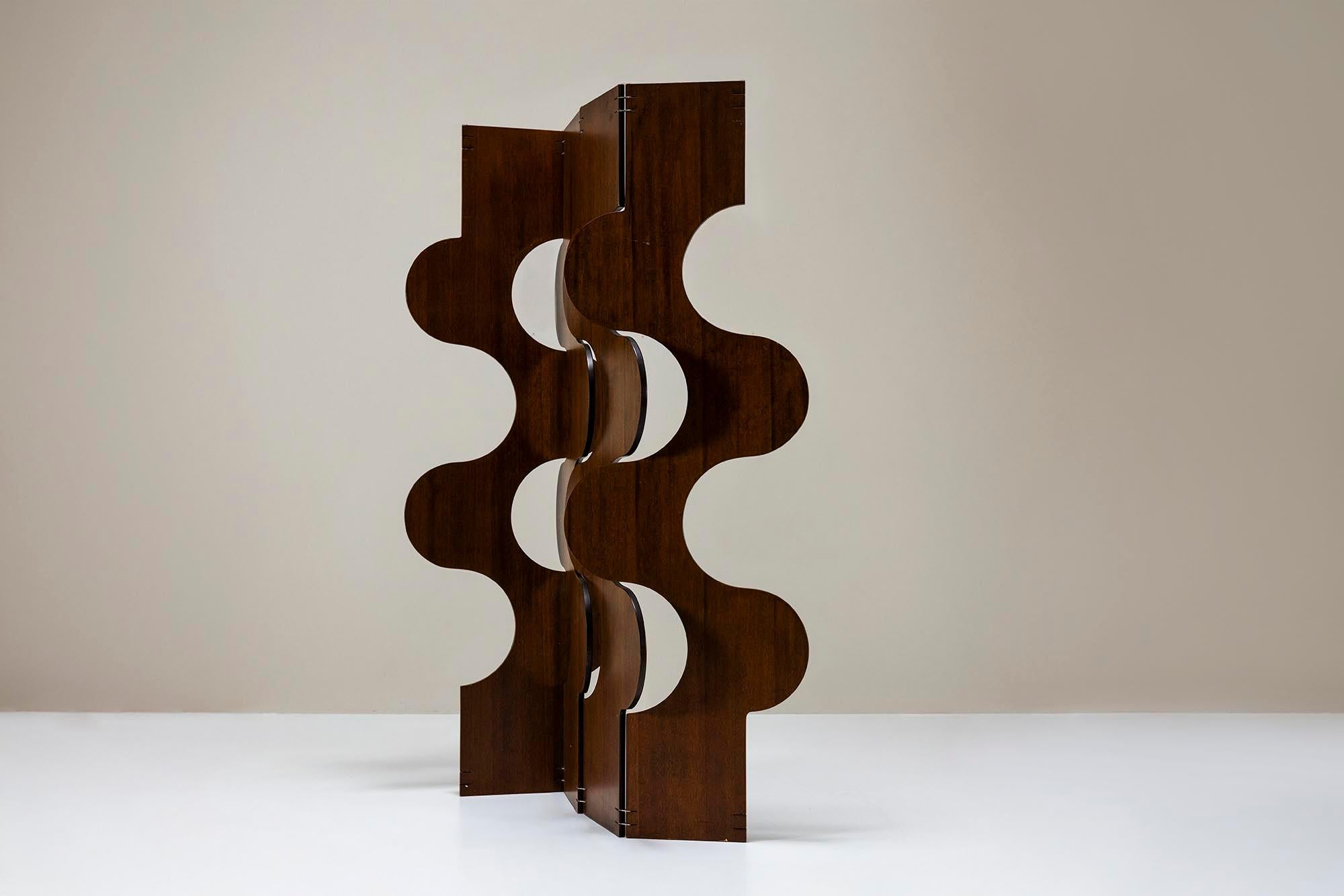 Italian Room Divider Veneered in Teak, Italy 1970s