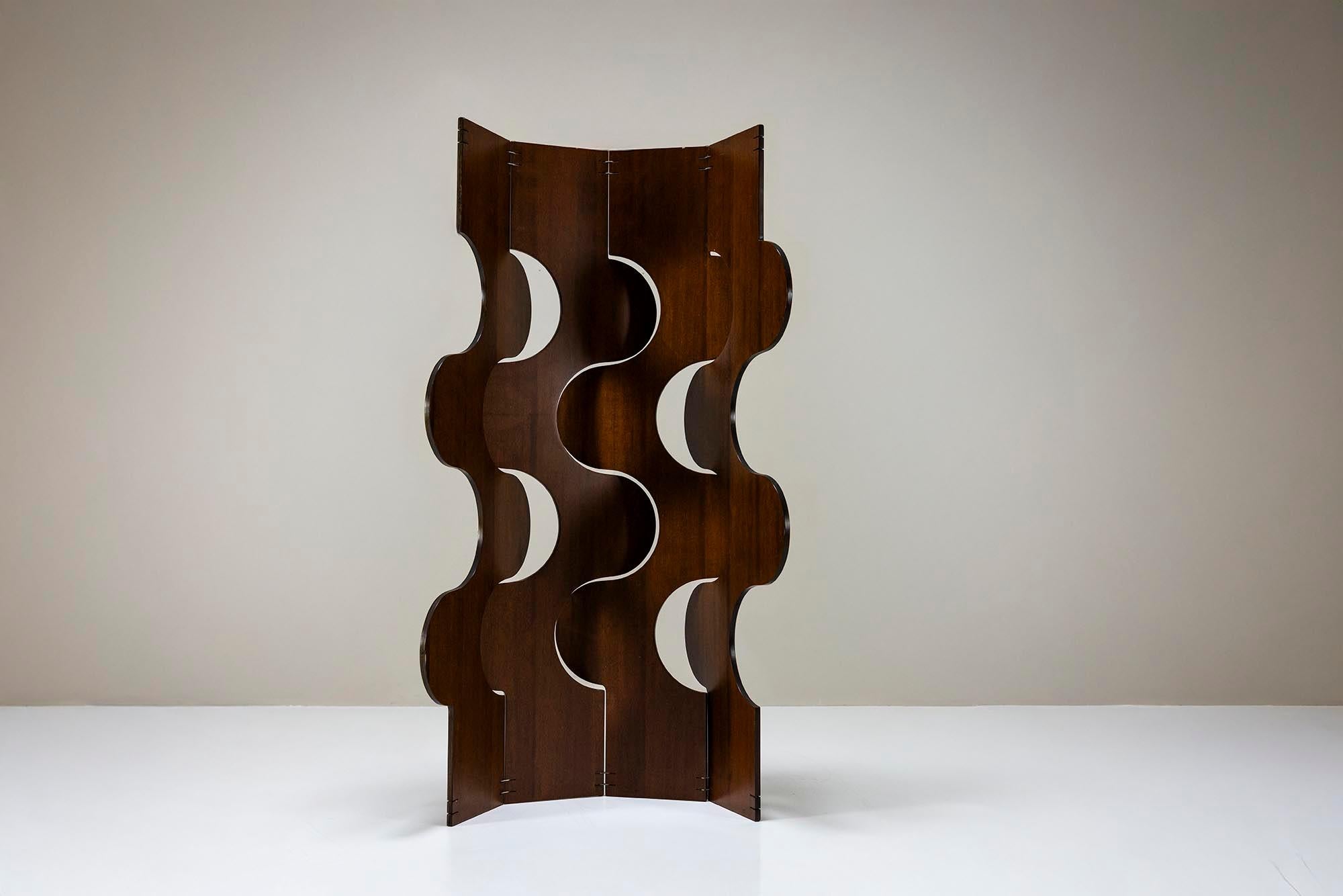 Room Divider Veneered in Teak, Italy 1970s In Good Condition In Hellouw, NL