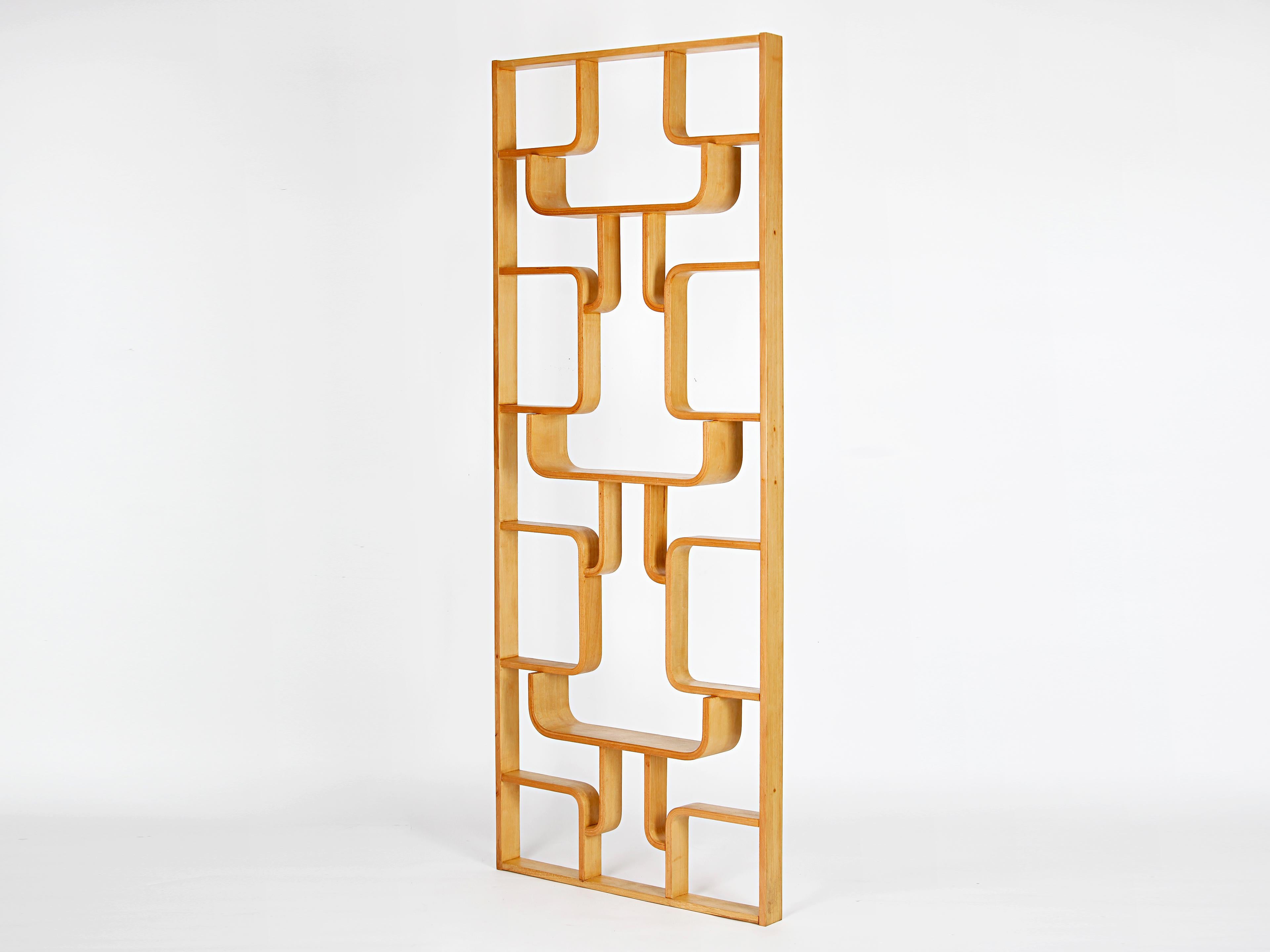 Room Divider Wall Unit by Ludvik Volak for Drevopodnik Holesov, 1960s, Restored