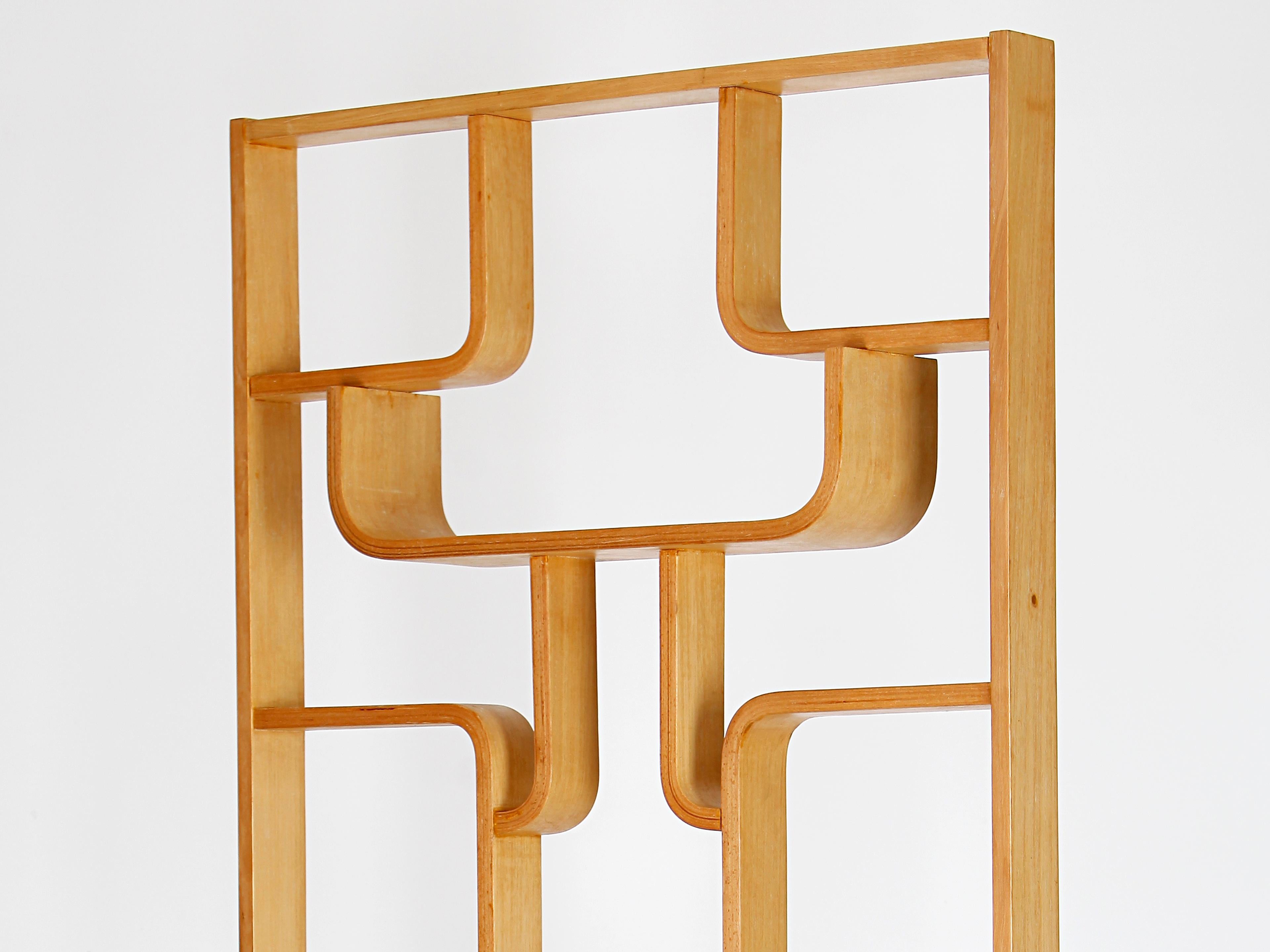 Mid-Century Modern Room Divider Wall Unit by Ludvik Volak for Drevopodnik Holesov, 1960s, Restored For Sale