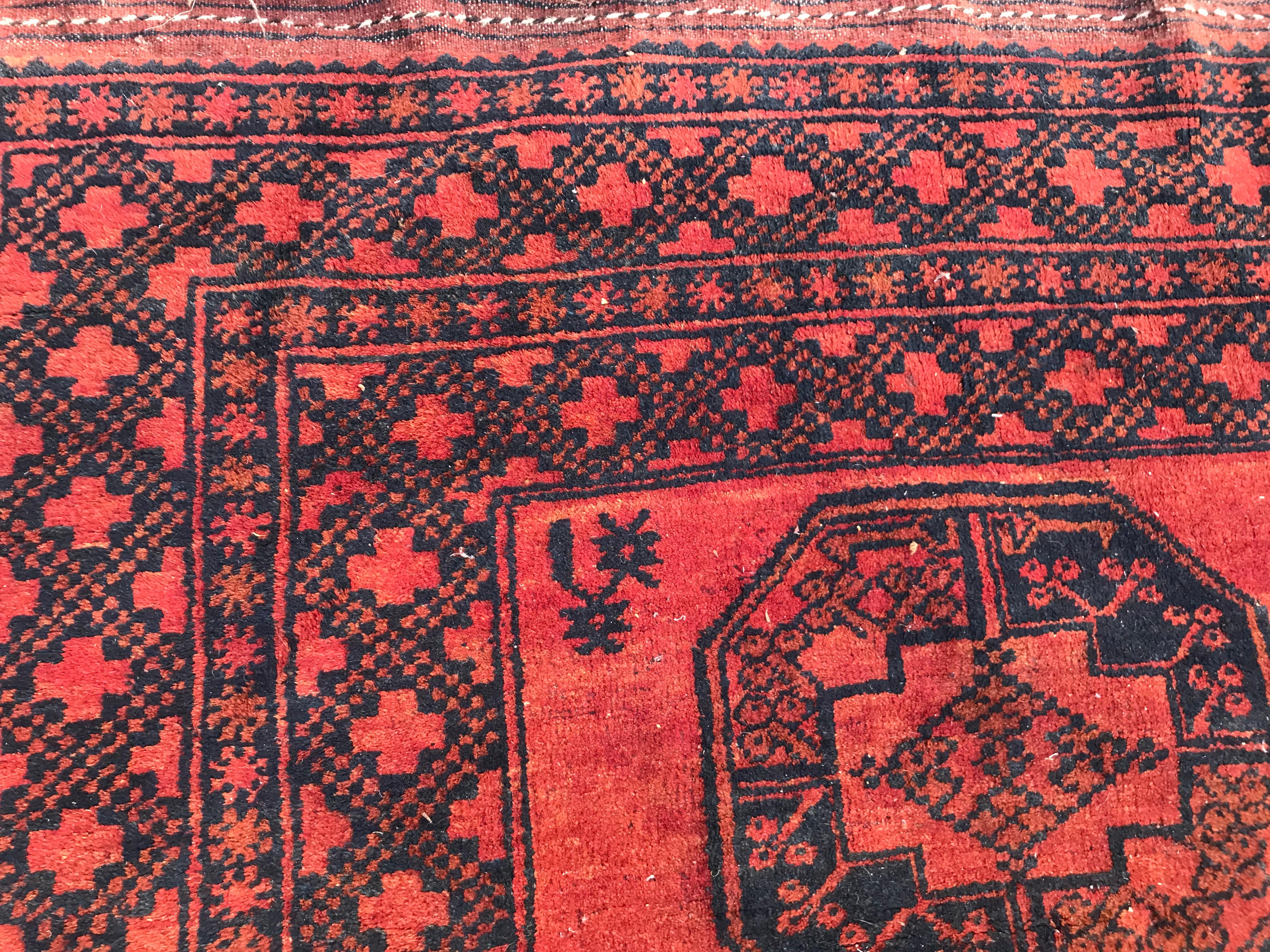 Tamaño de la habitación Alfombra afgana Ersari antigua 2