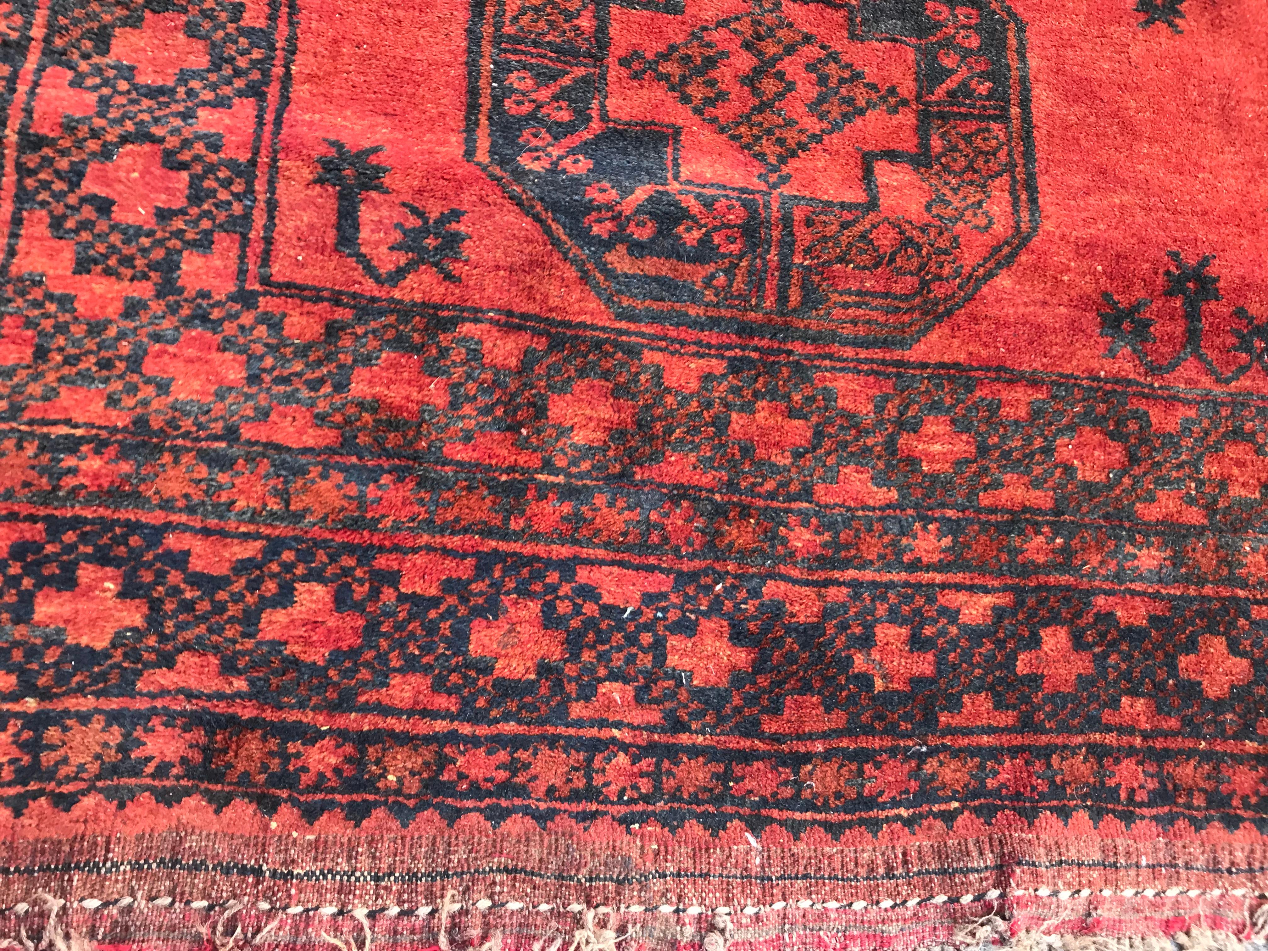 Tamaño de la habitación Alfombra afgana Ersari antigua 7