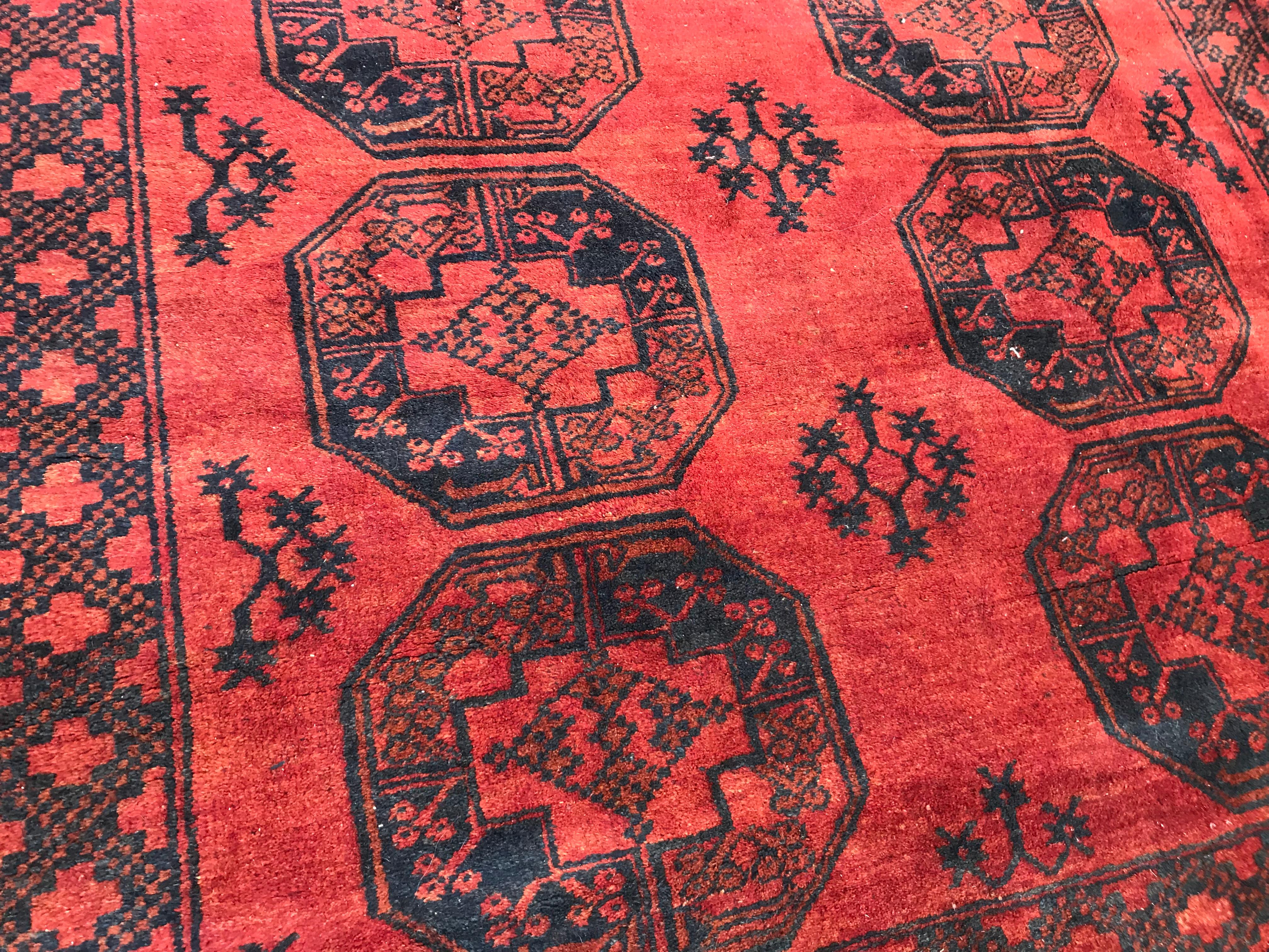 Hand-Knotted Room Size Antique Ersari Afghan Rug