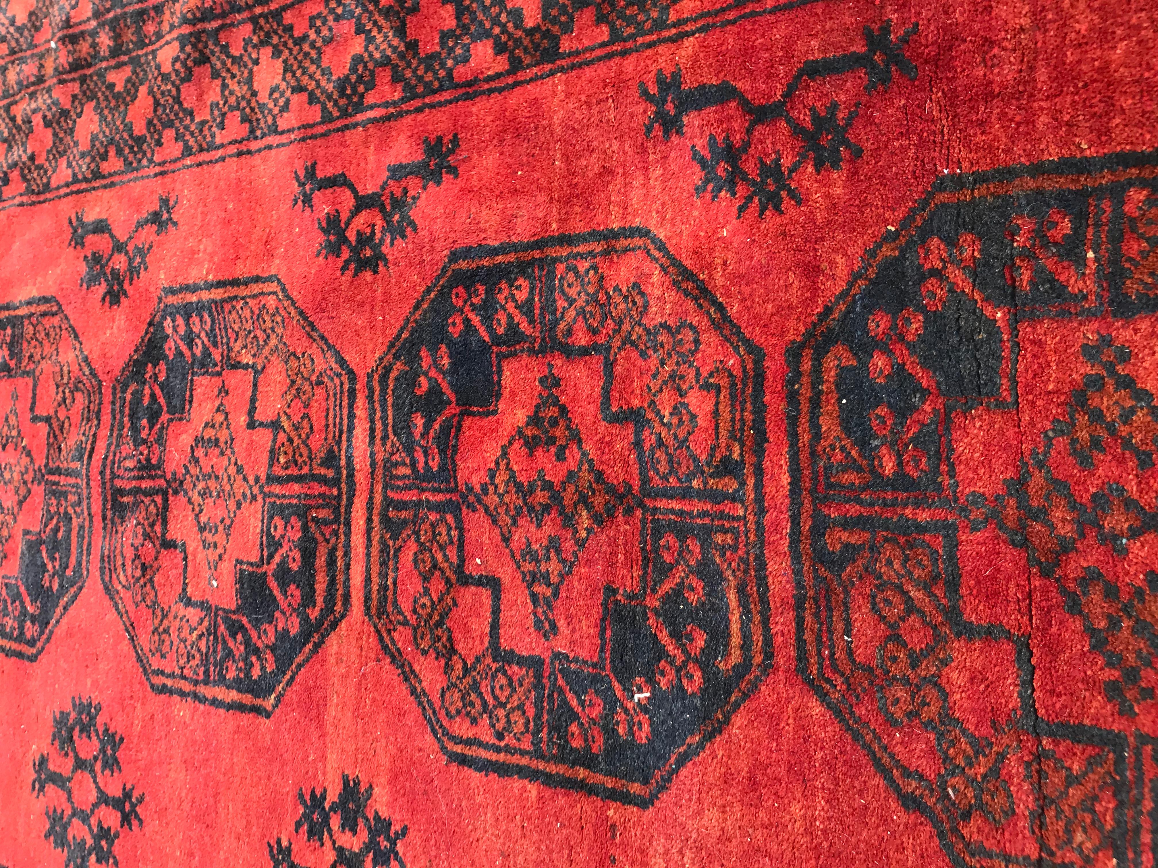 Tamaño de la habitación Alfombra afgana Ersari antigua siglo XX