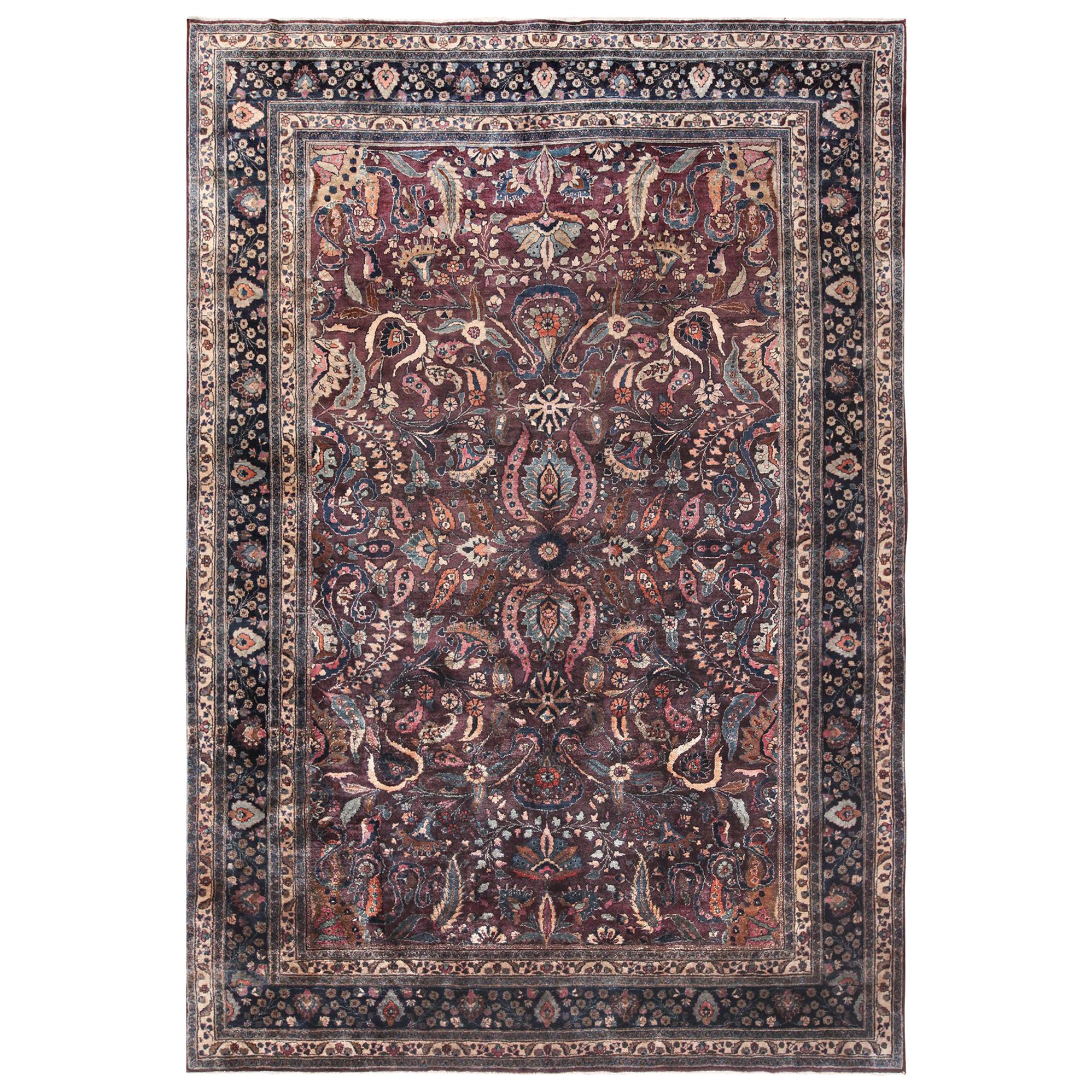 Antique Persian Khorassan Rug. Size: 10' x 14' 7"  For Sale